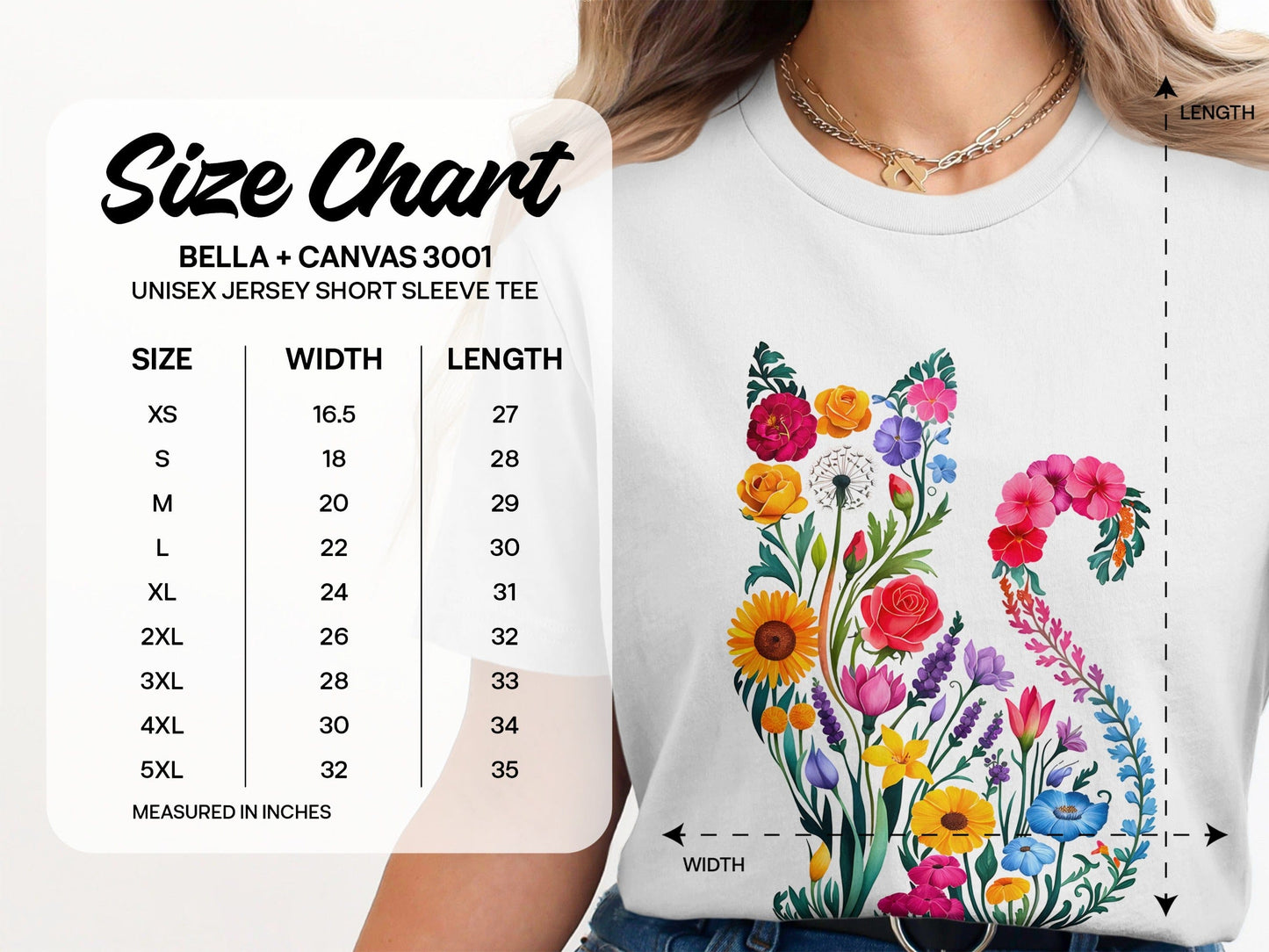 Vibrant Floral Cat Unisex Jersey Short Sleeve Tee product