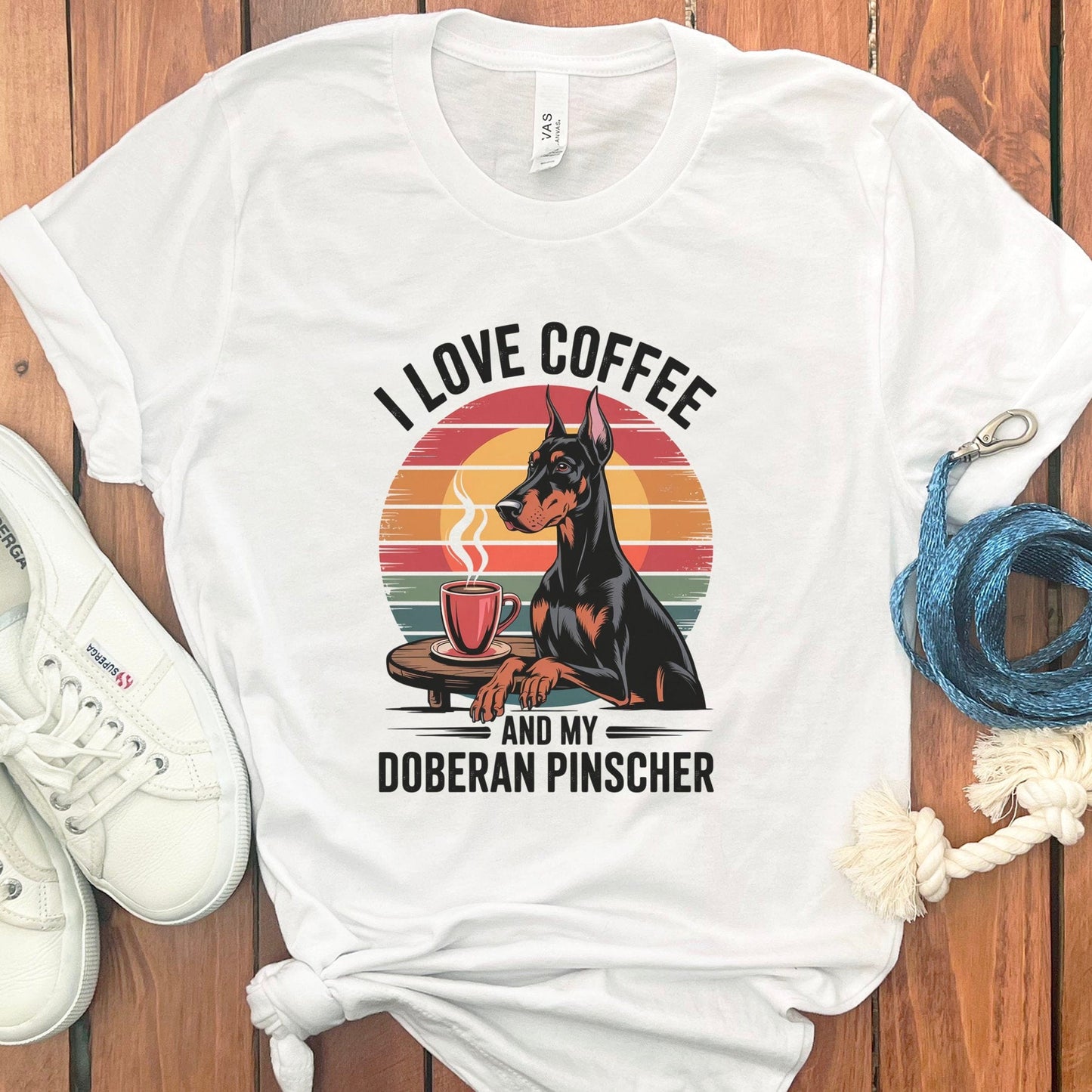 I Love Coffee Doberman Pinscher Graphic Tee product