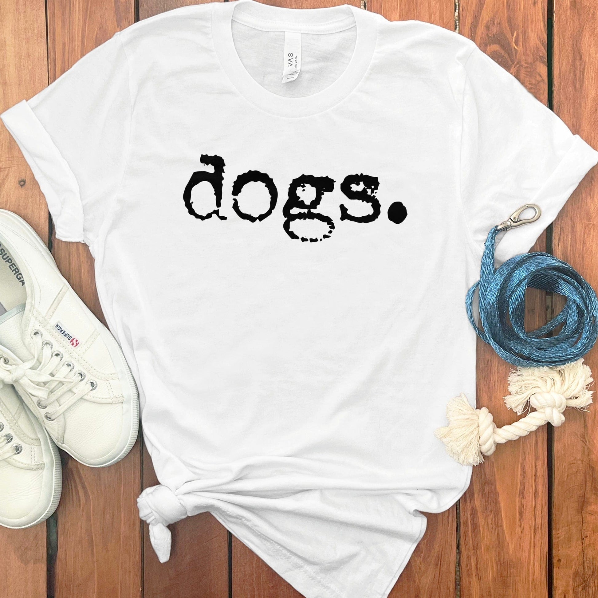 Casual White T-shirt with Dogs Statement Print product