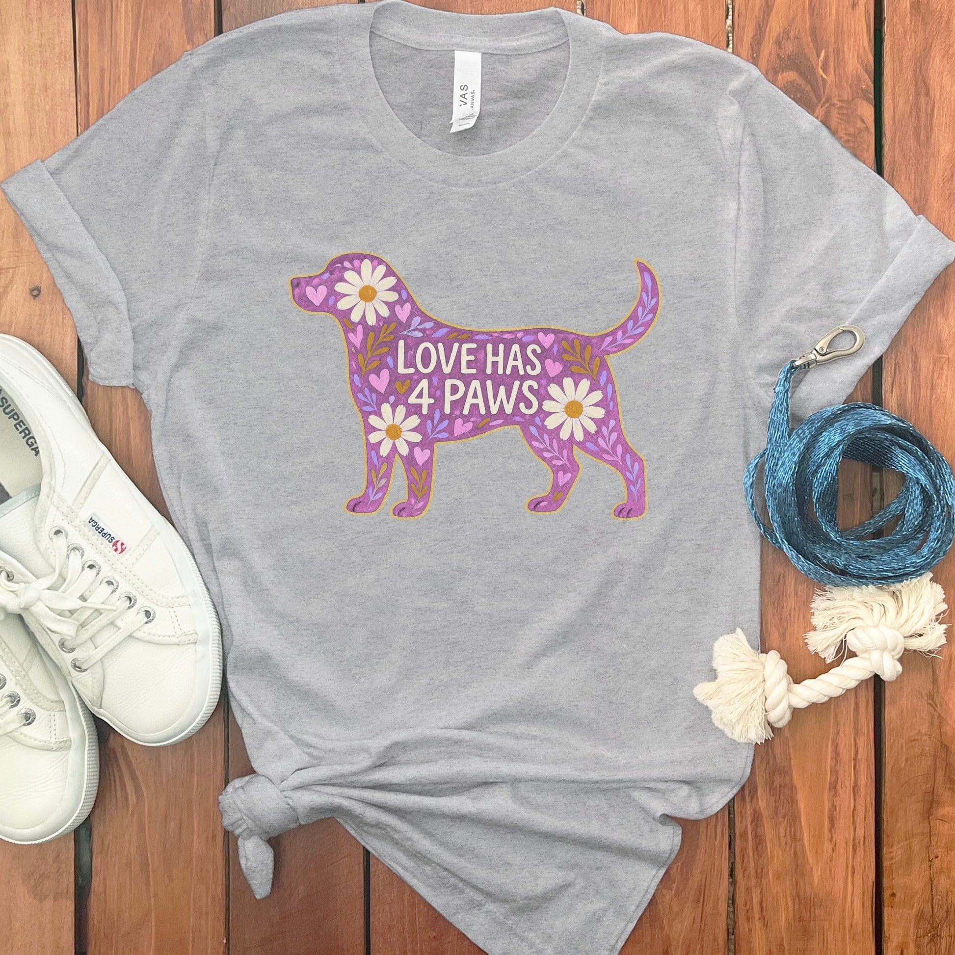 Love Has 4 Paws Floral Dog Graphic Tee product type