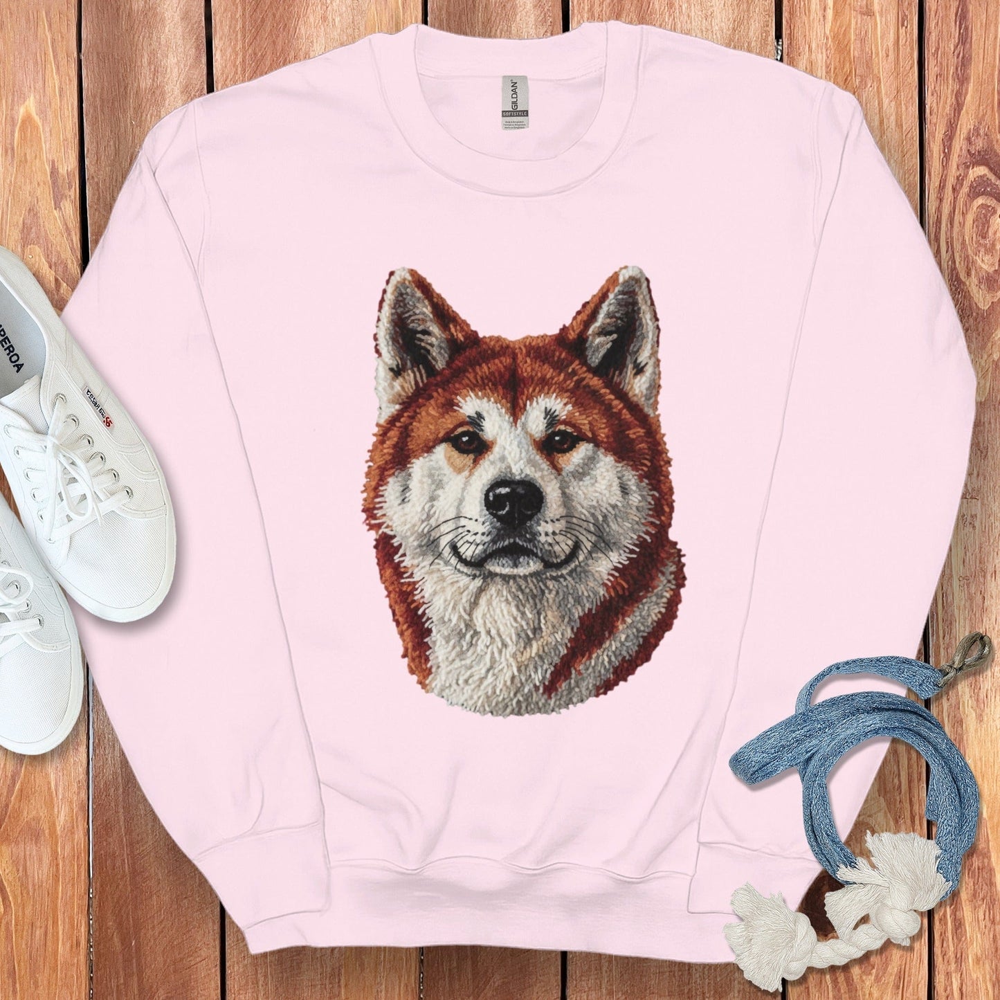 Cozy Sweatshirt with Realistic Husky Dog Print