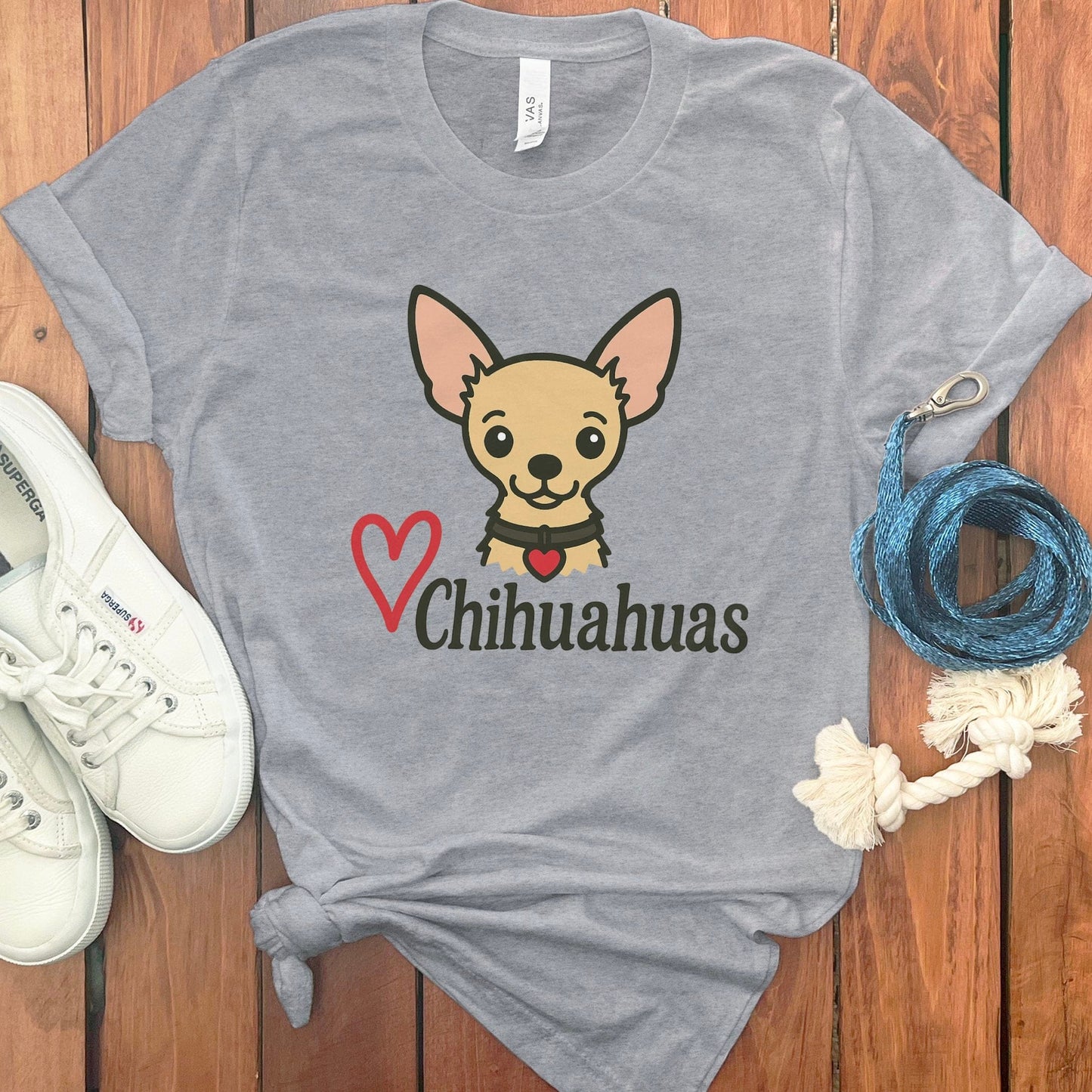 Adorable Gray Chihuahua Cartoon Design T-shirt product
