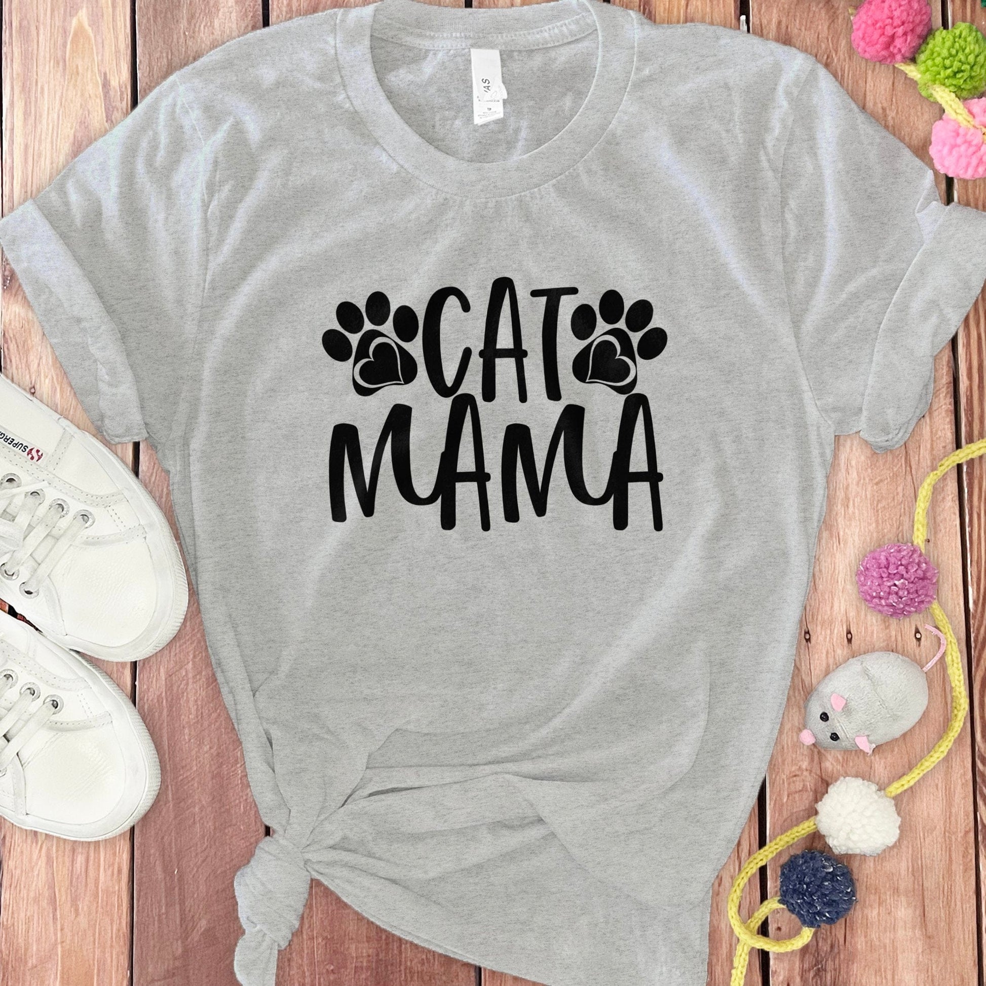Cat Mama Graphic Paw Prints Design T-shirt product