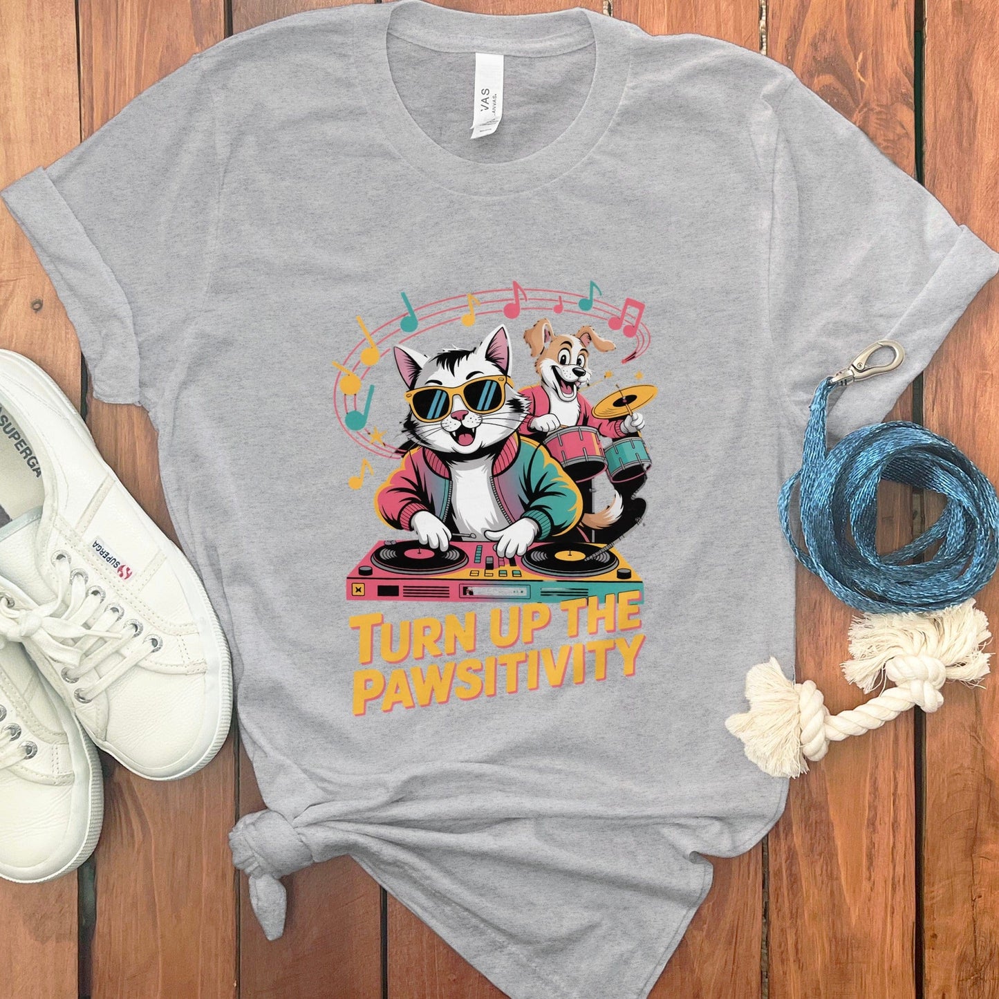 Turn Up The Pawsitivity DJ Cat Enthusiast Shirt product type