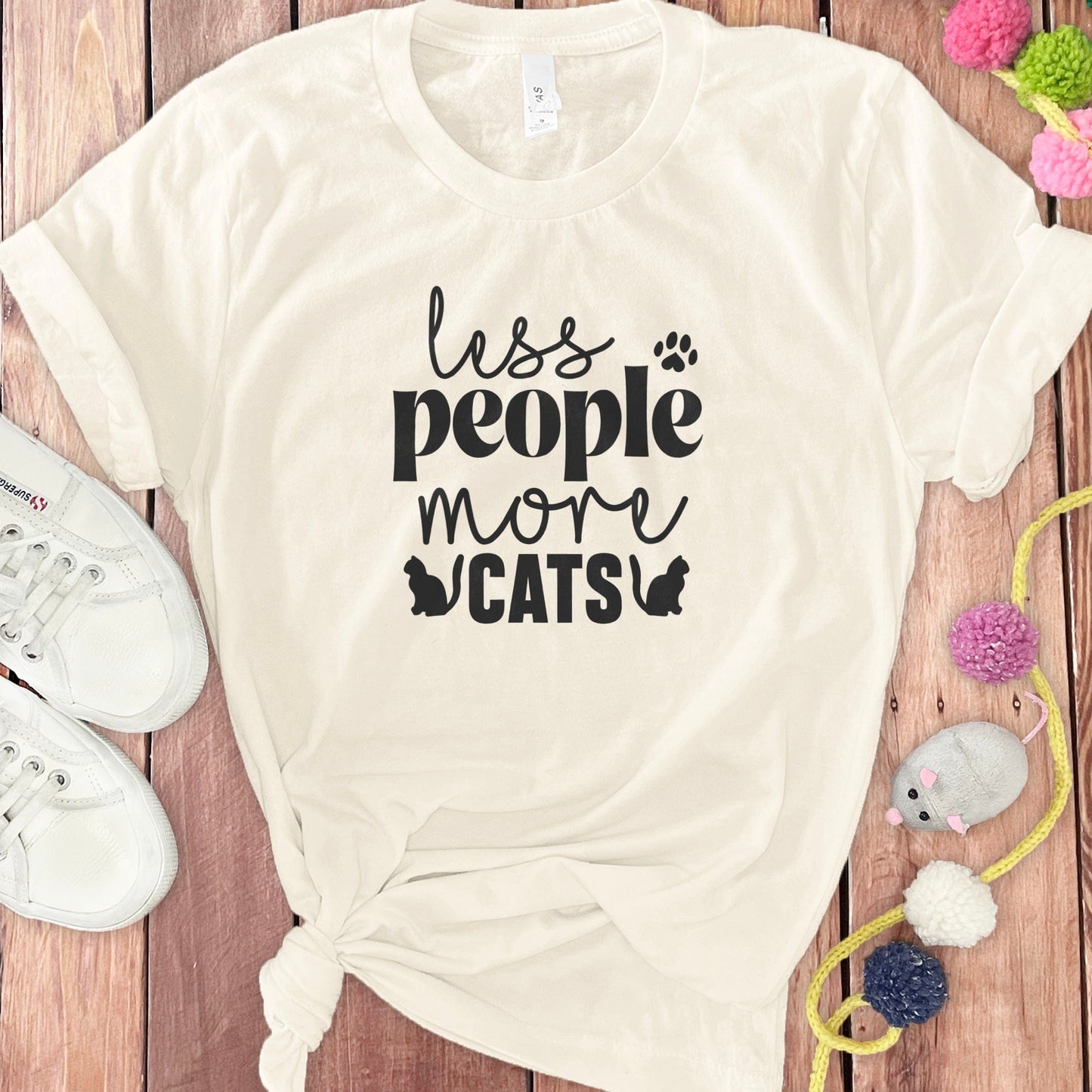 Less People More Cats Graphic Tee Shirt product type