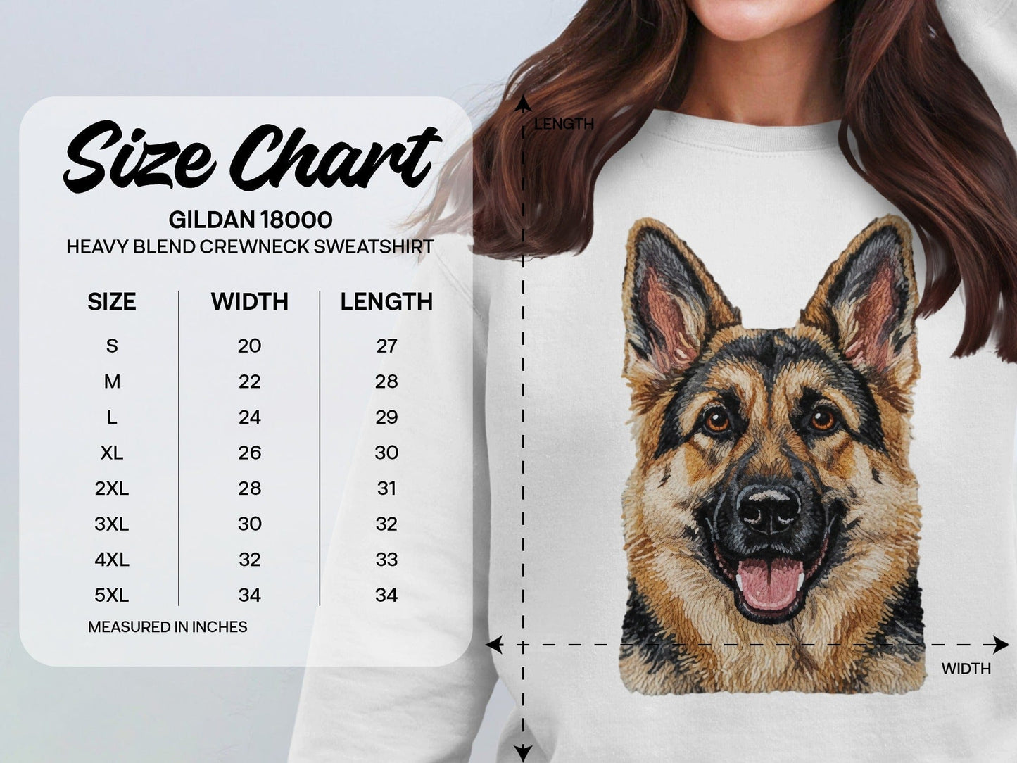 German Shepherd Dog Printed Crewneck Sweatshirt