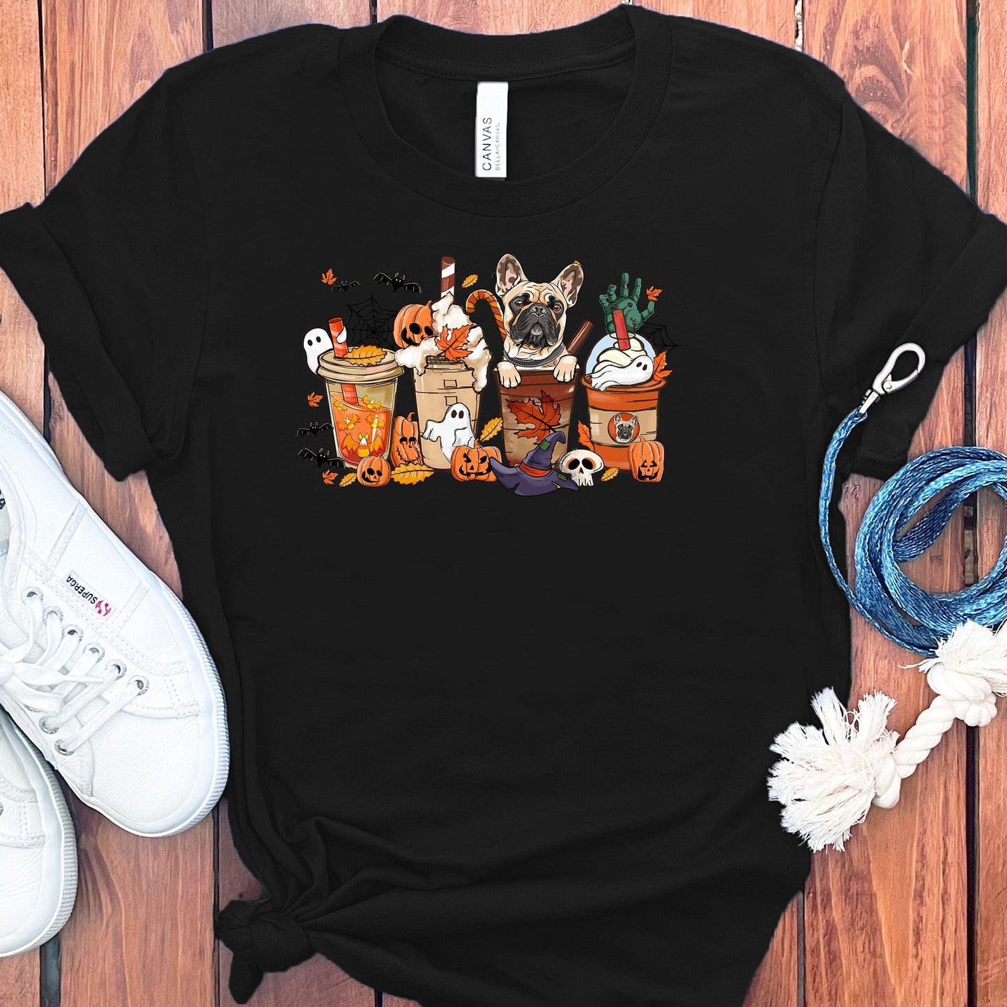 FALL FRENCH BULLDOGS COFFEE T-SHIRT