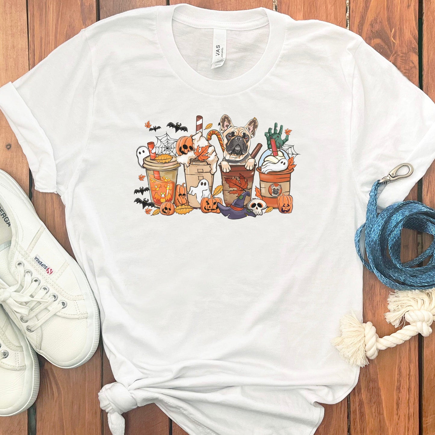 FALL FRENCH BULLDOGS COFFEE T-SHIRT