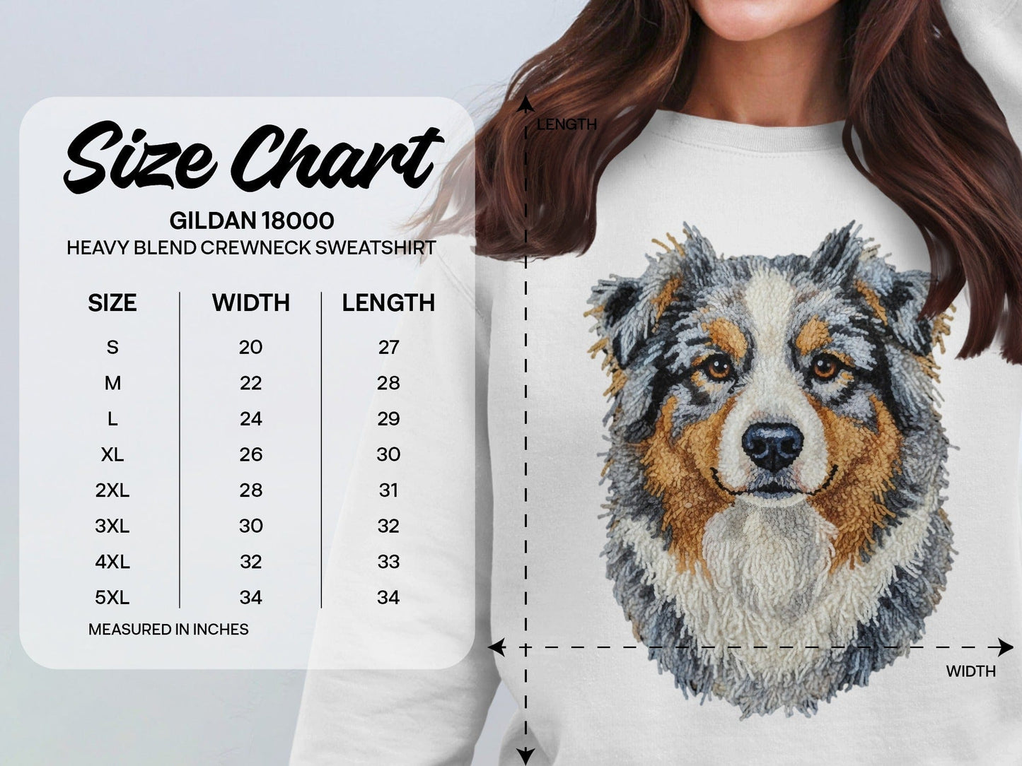 Embroidered Australian Shepherd Crewneck Sweatshirt