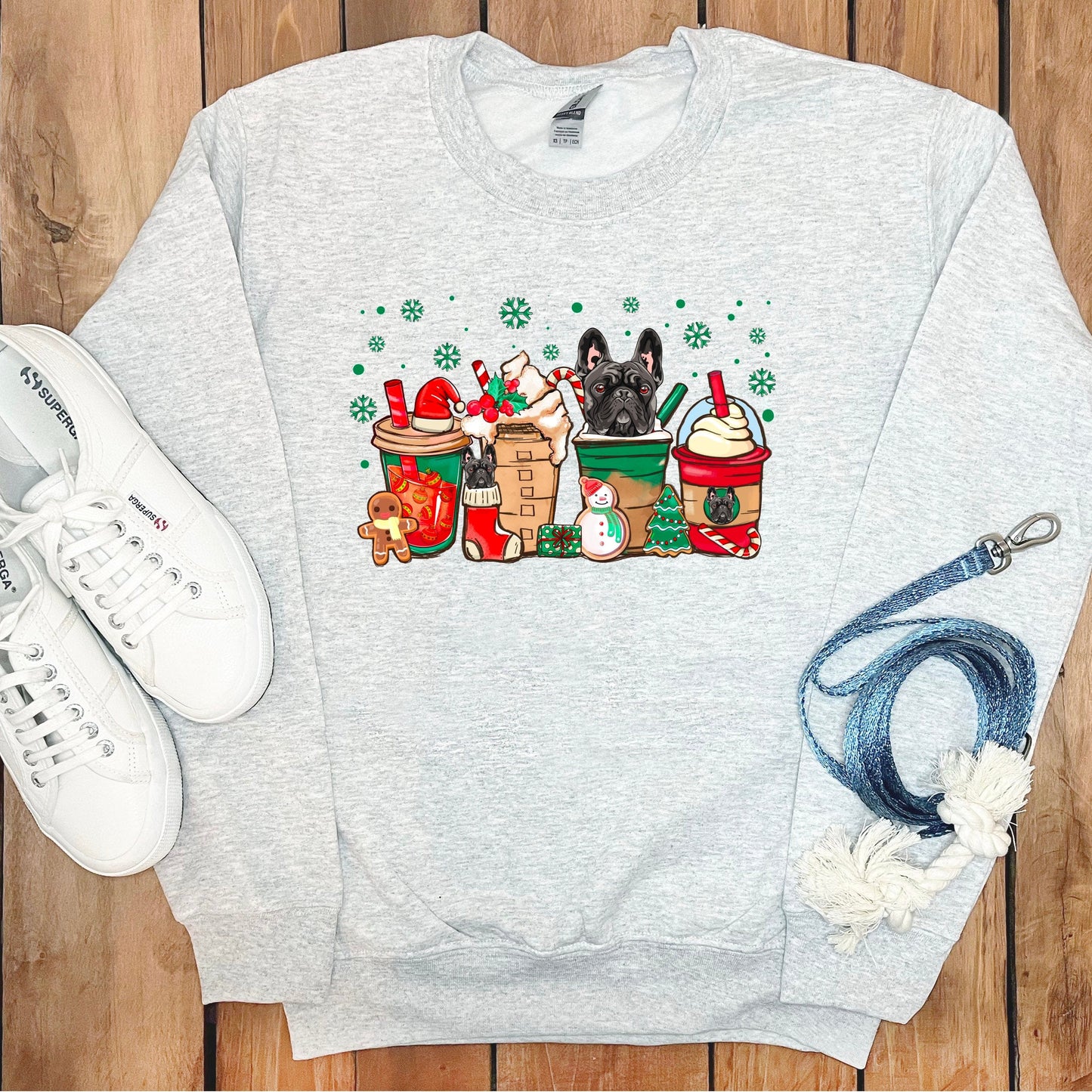 CHRISTMAS FRENCH BULLDOGS COFFEE SWEATSHIRT