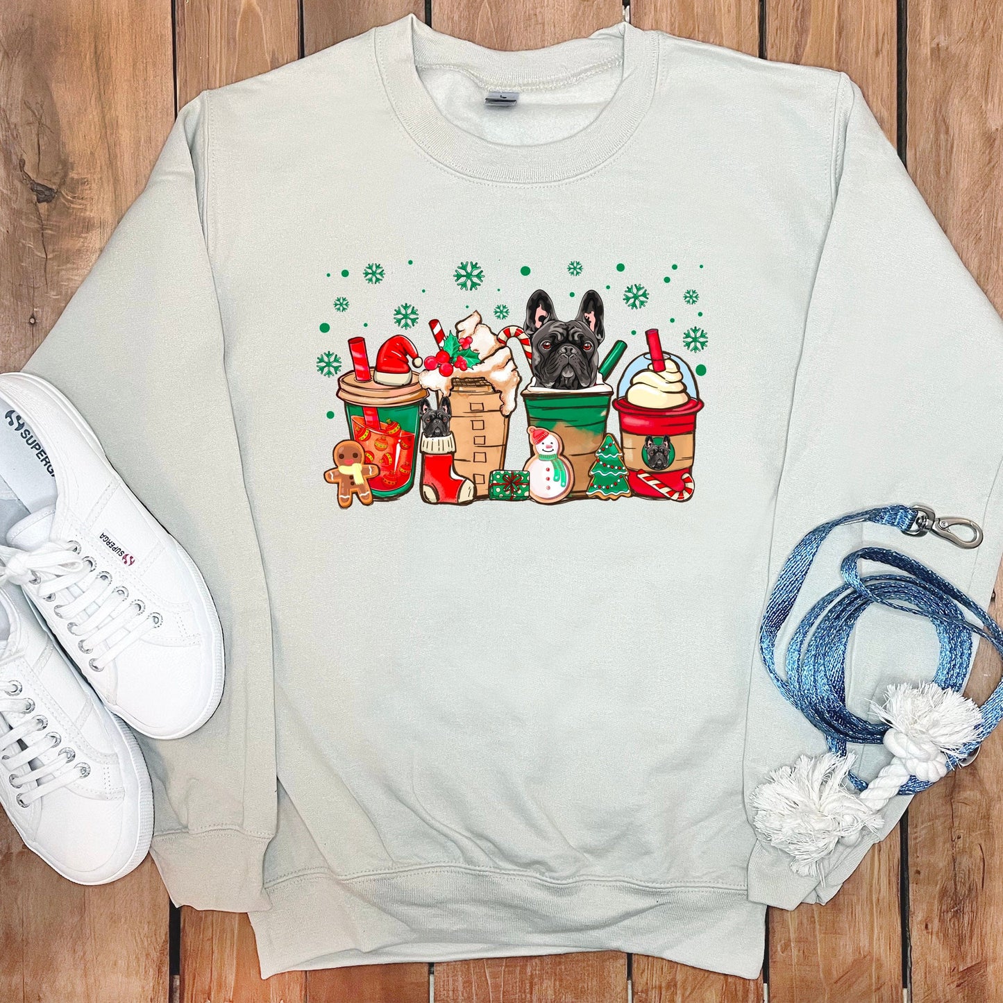 CHRISTMAS FRENCH BULLDOGS COFFEE SWEATSHIRT