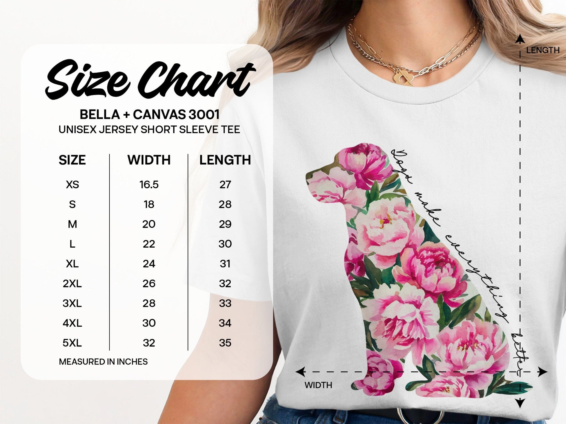 Flower Pattern Dog Graphic Tee Shirt Product