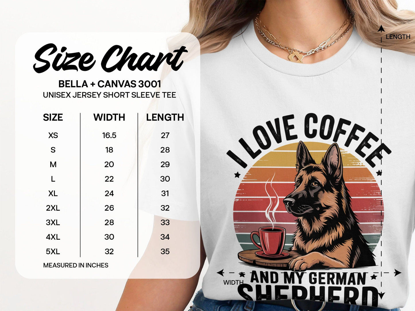 I Love Coffee and My German Shepherd Tee product