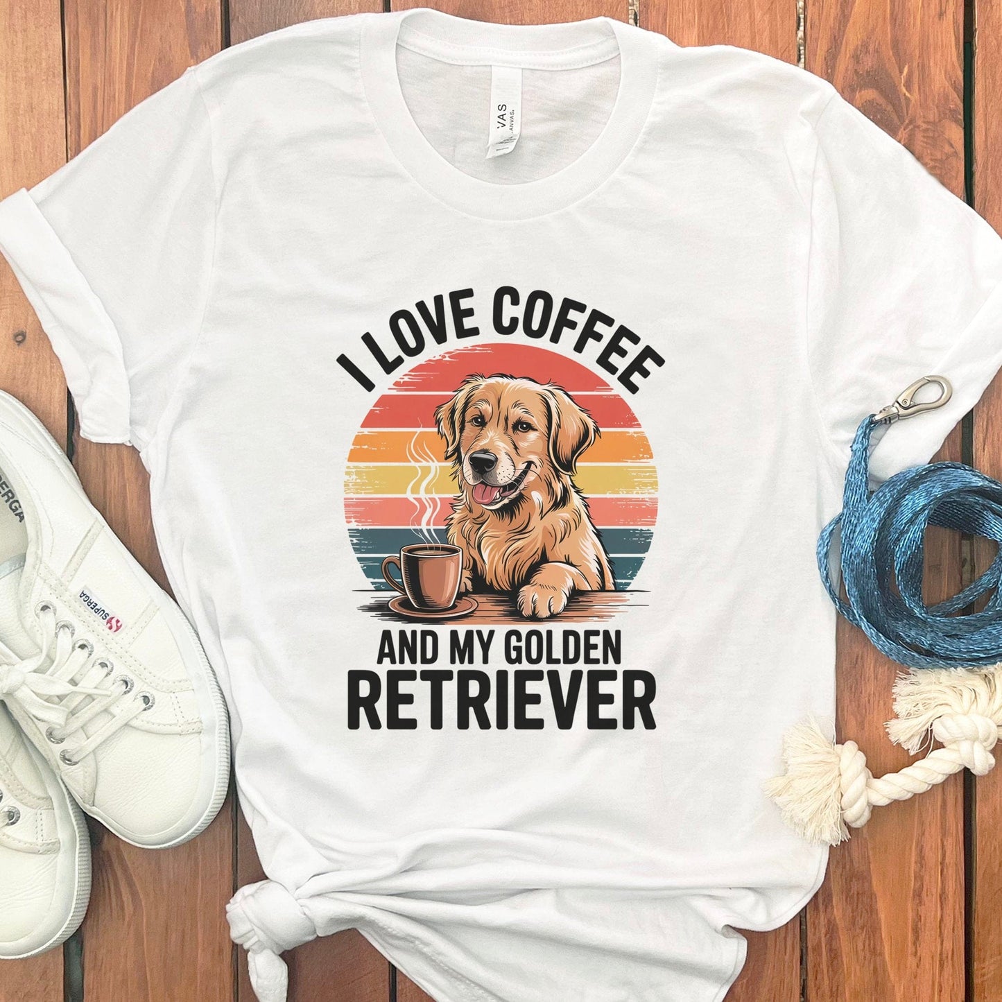 I Love Coffee and My Golden Retriever Shirt product