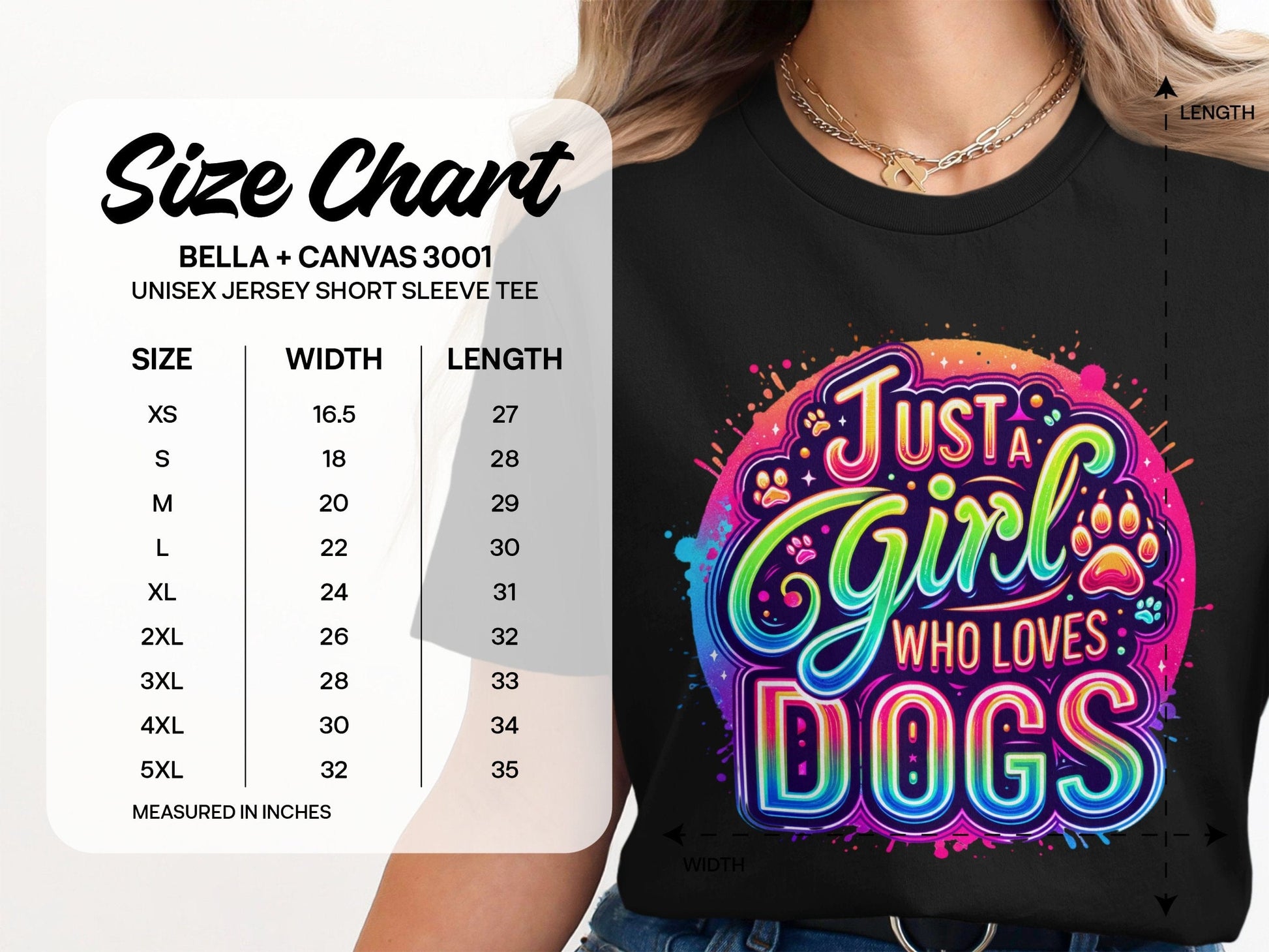 Just a Girl Who Loves Dogs Colorful Graphic Tee product