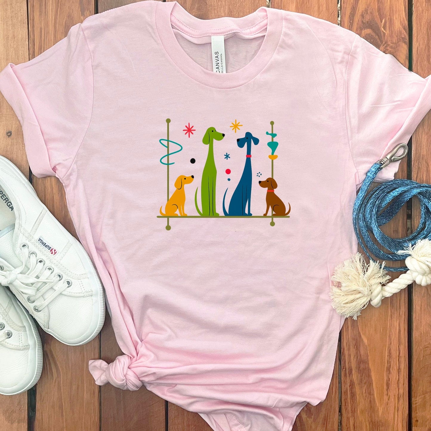 Whimsical Colorful Dogs Graphic T-Shirt product type