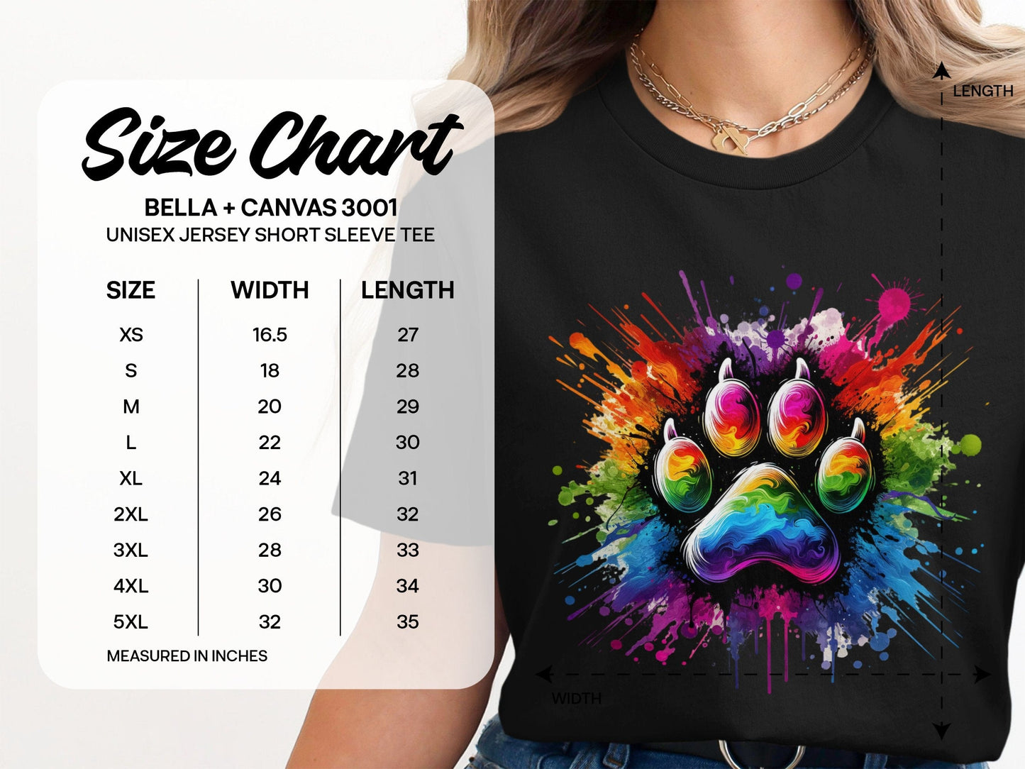 Vibrant Rainbow Paw Print Design Short Sleeve Tee product