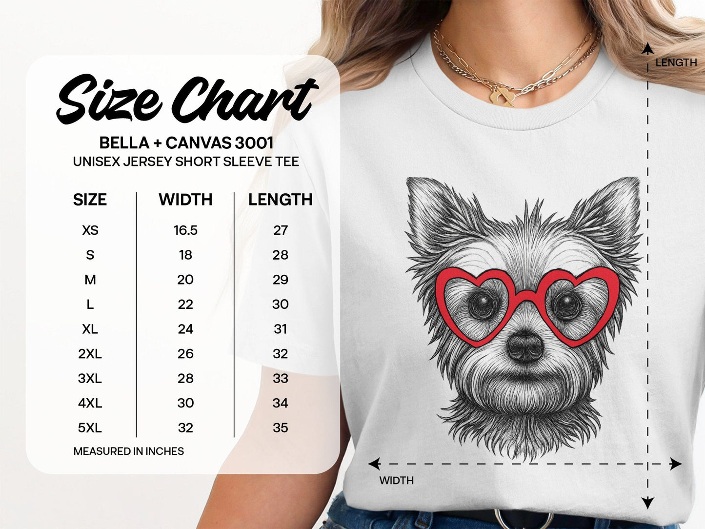 Cute Dog with Heart Glasses Unisex Jersey Tee product type