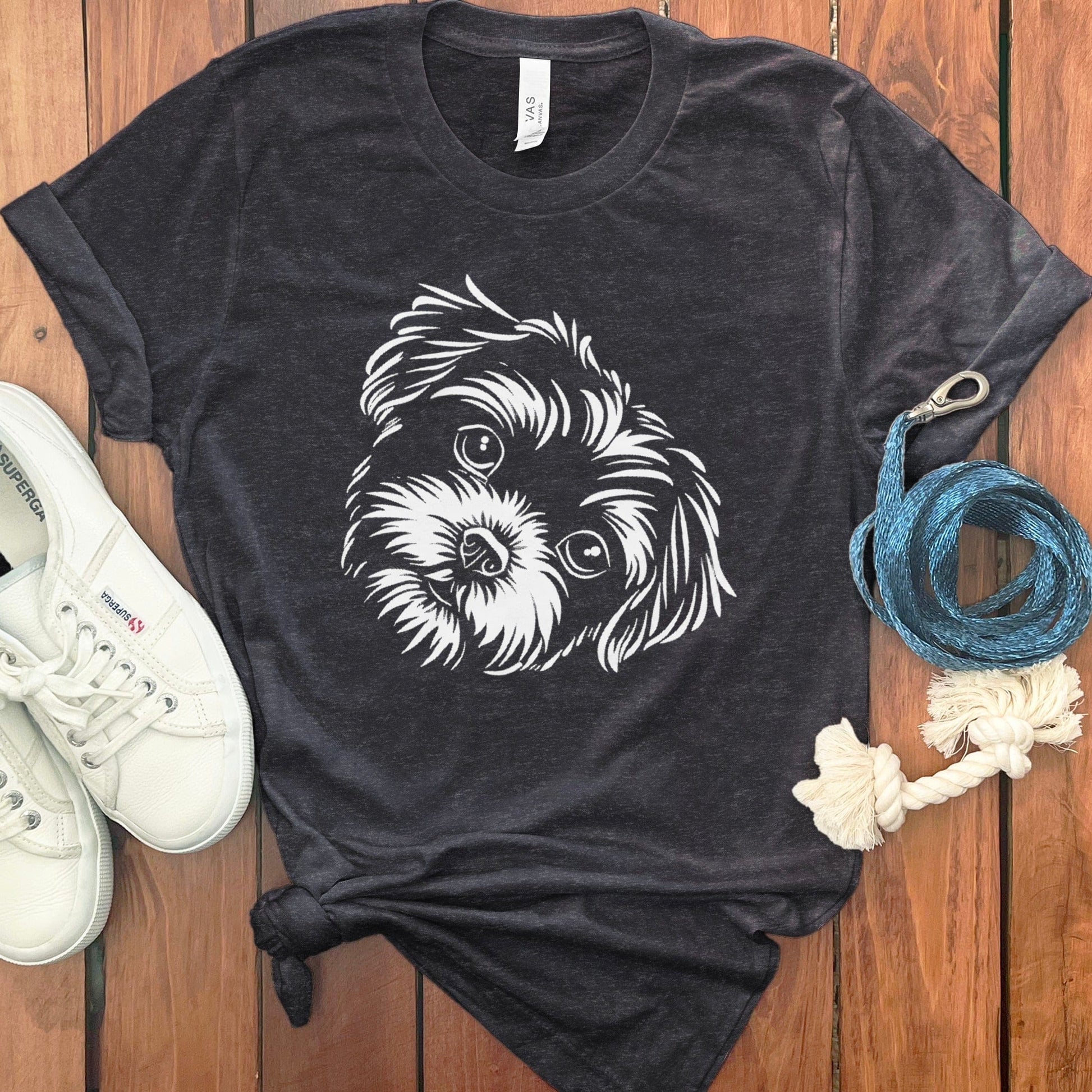 Cute Dog Face Graphic Tee Comfortable Casual product