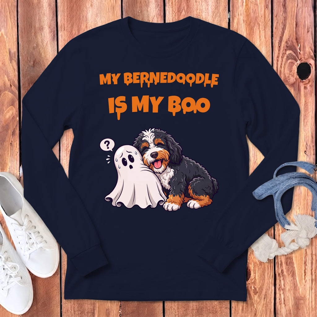 Bernedoodle My Boo Long Sleeve T-Shirt in Navy / S by Puppy Jo