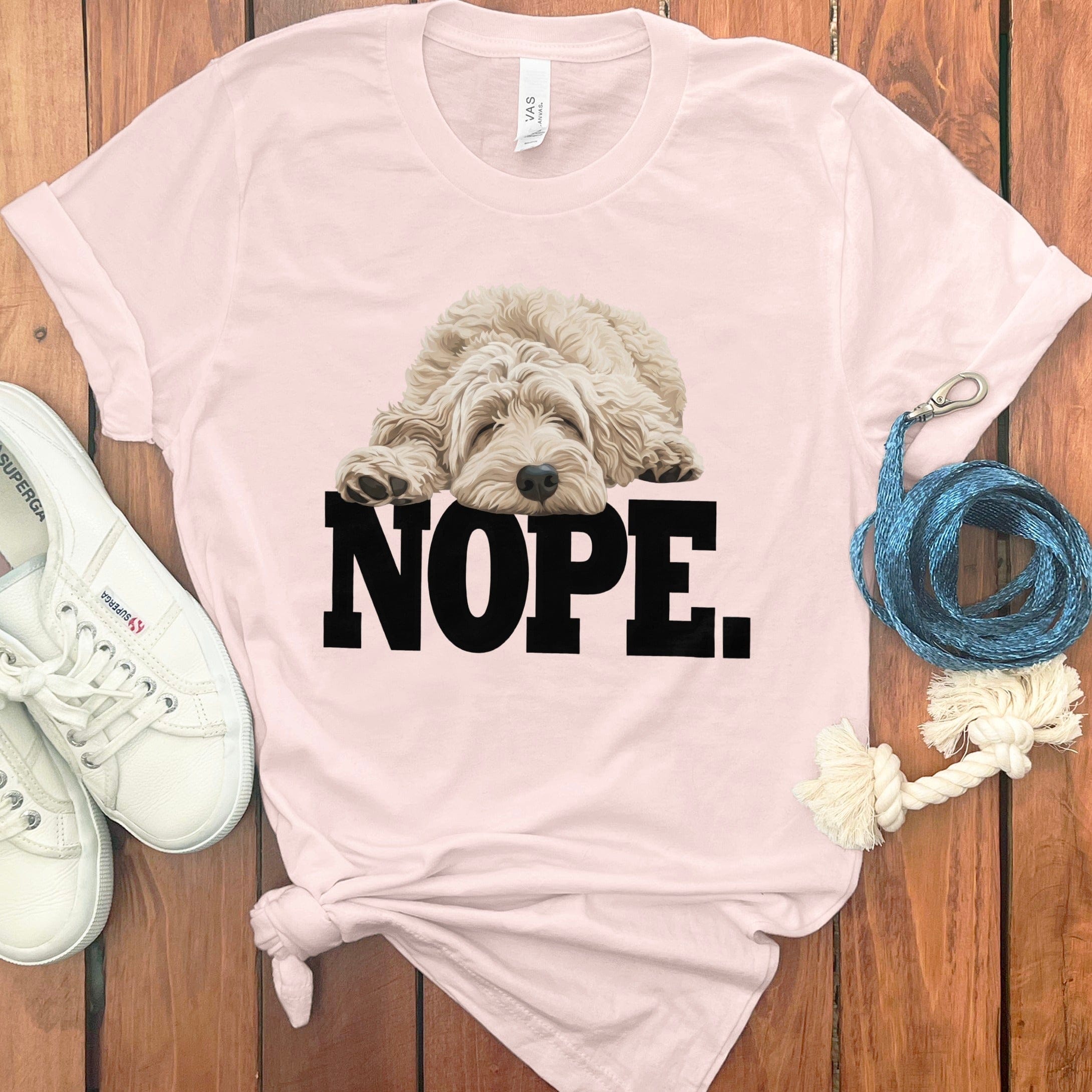 Nope Dog Graphic Tee Shirt with Cute Illustration