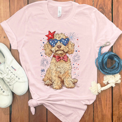 Adorable Patriotic Dog Graphic Print T-Shirt product type