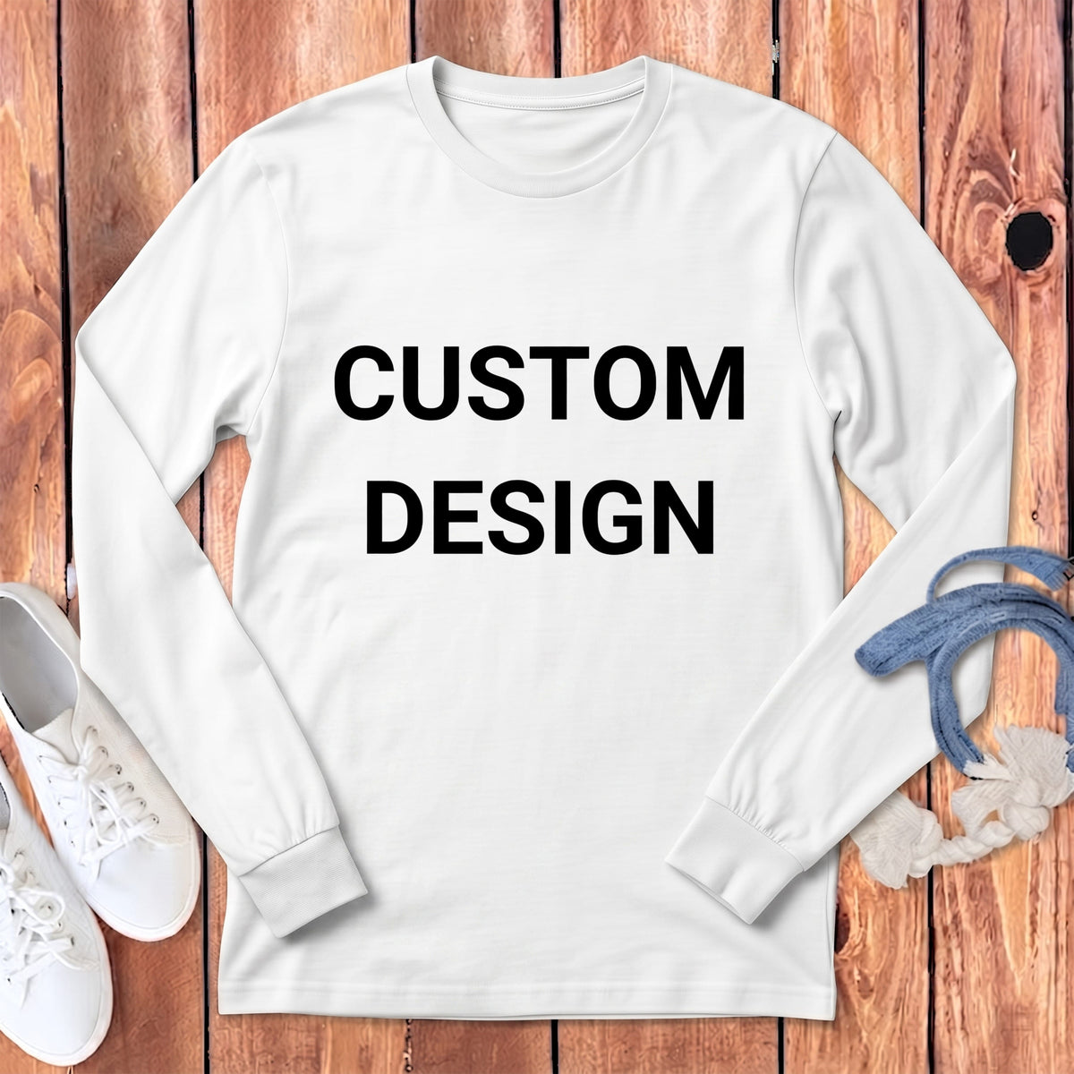 Your Ideas - One of a Kind Design - Custom Long Sleeve T-Shirt in S / White / Long Sleeve T-Shirts #1 by Puppy Jo