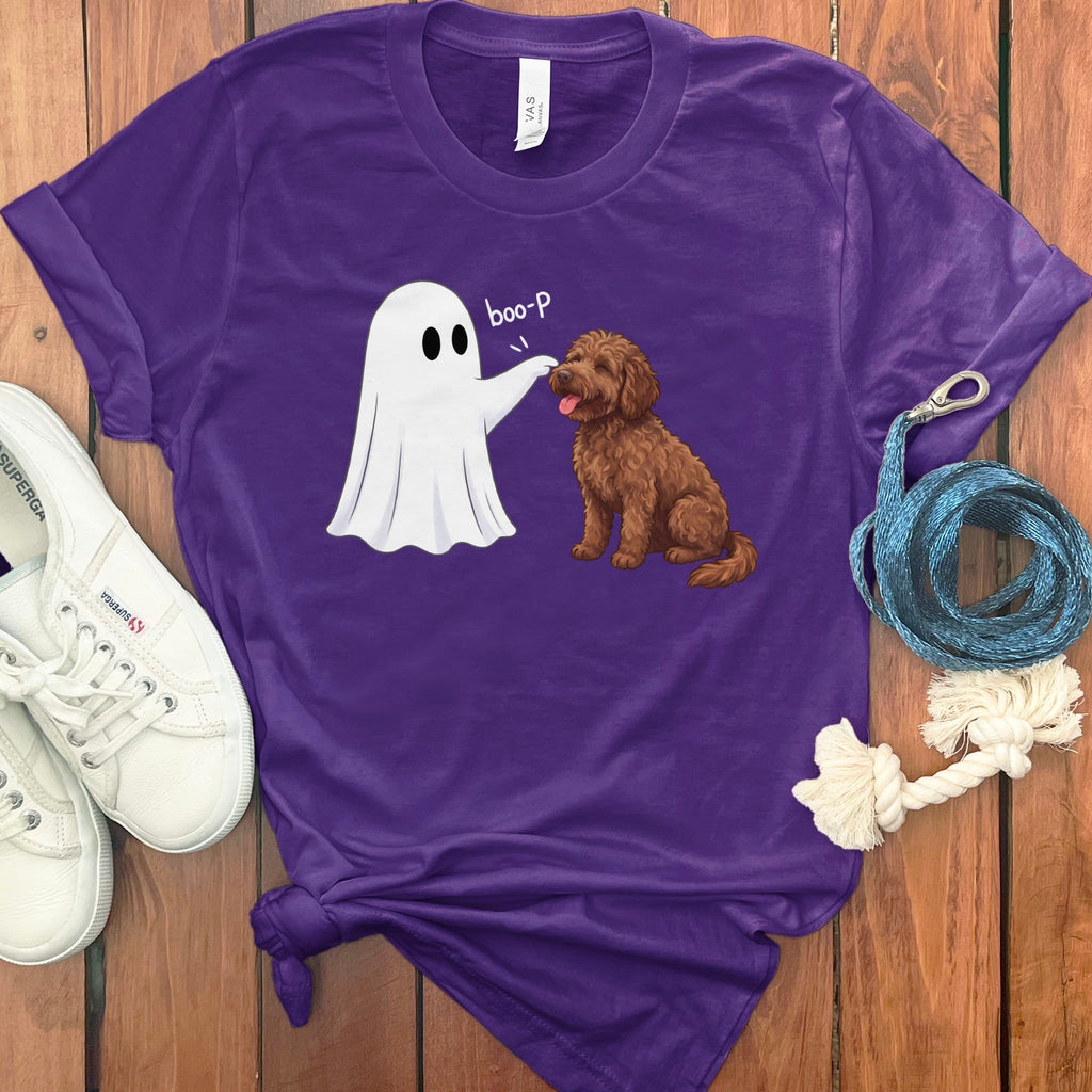 Chocolate Goldendoodle Ghost Boop T-Shirt in by Puppy Jo