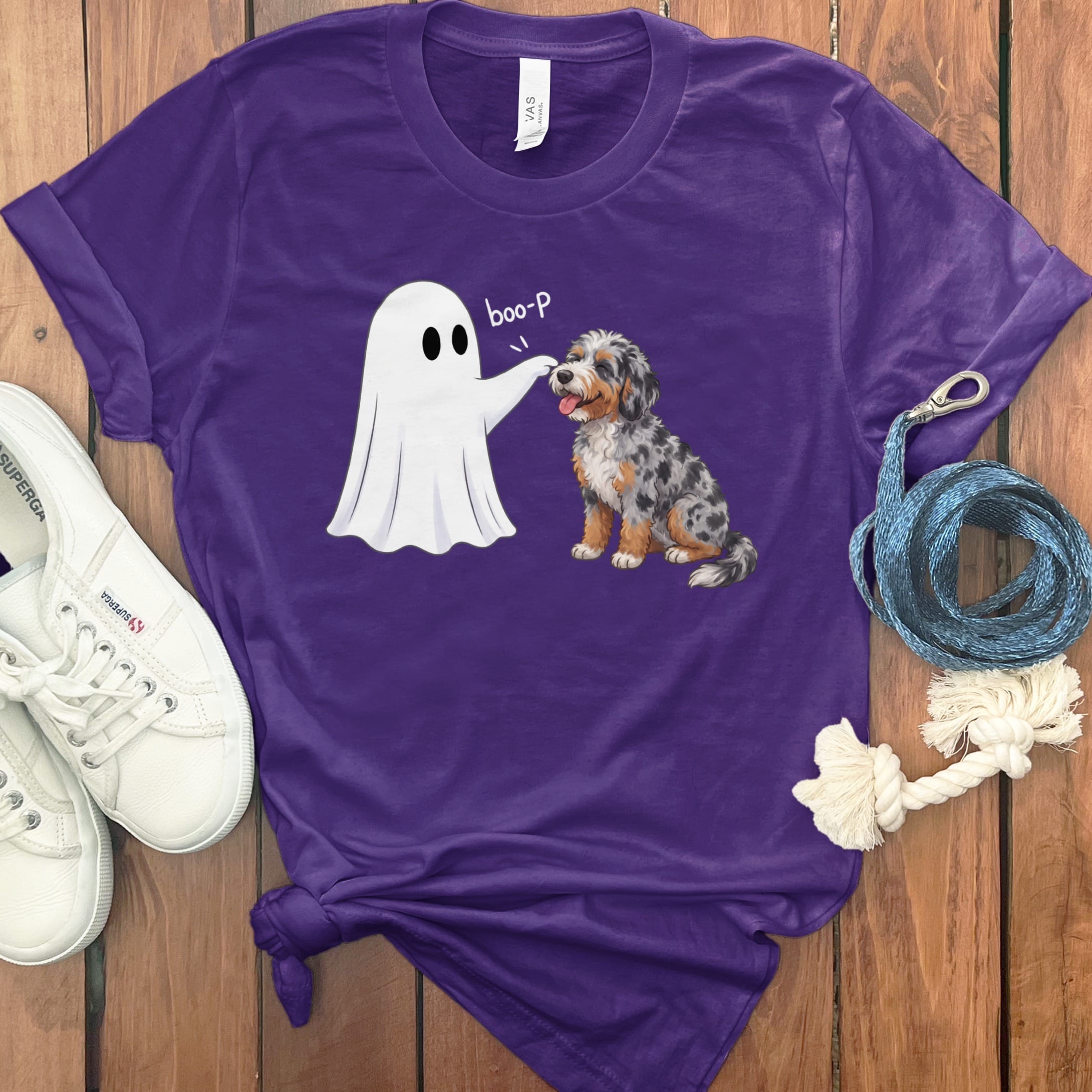 Aussiedoodle Ghost Boop T-Shirt in by Puppy Jo