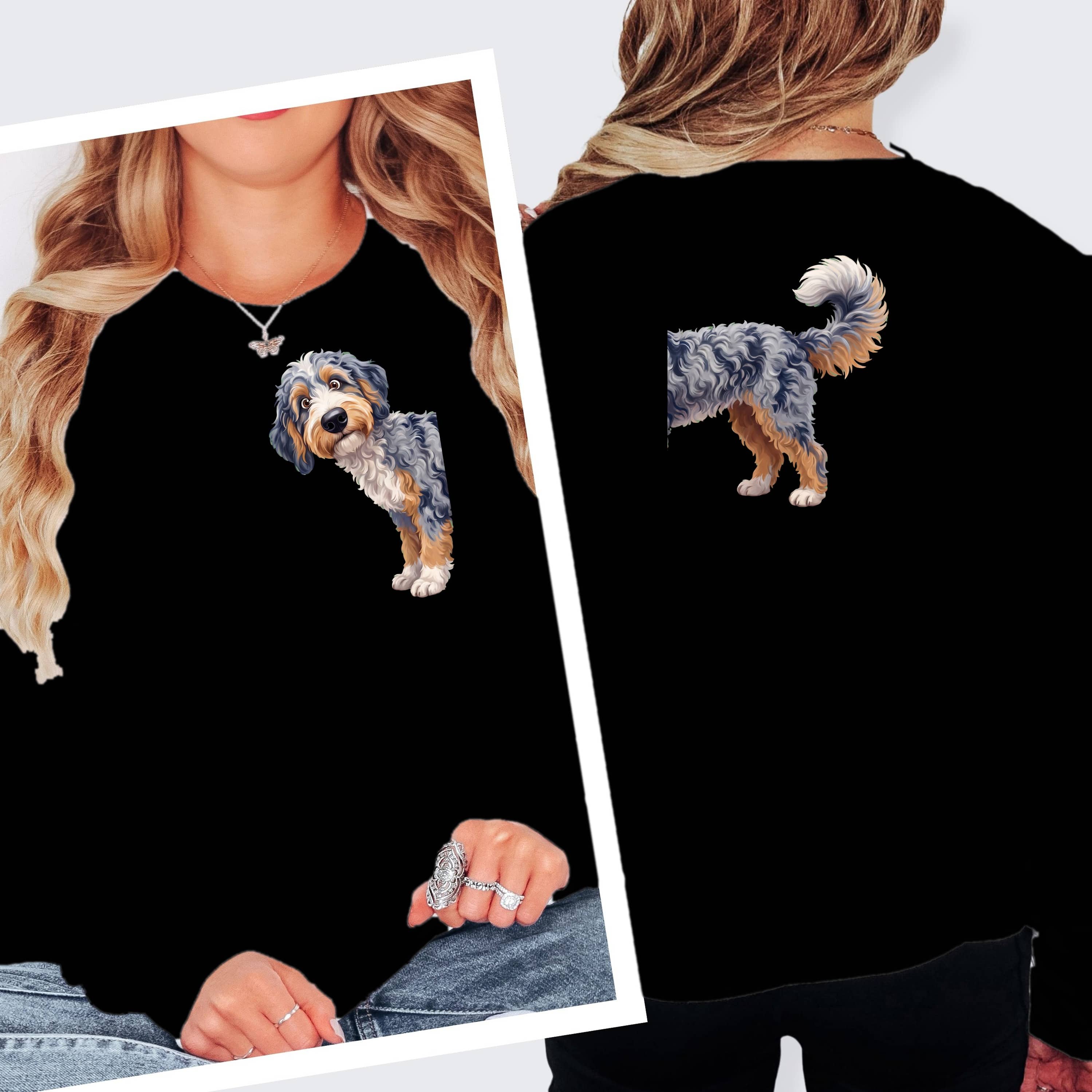Coming & Going Goldendoodle Long Sleeve T-Shirt in S / Black by Puppy Jo