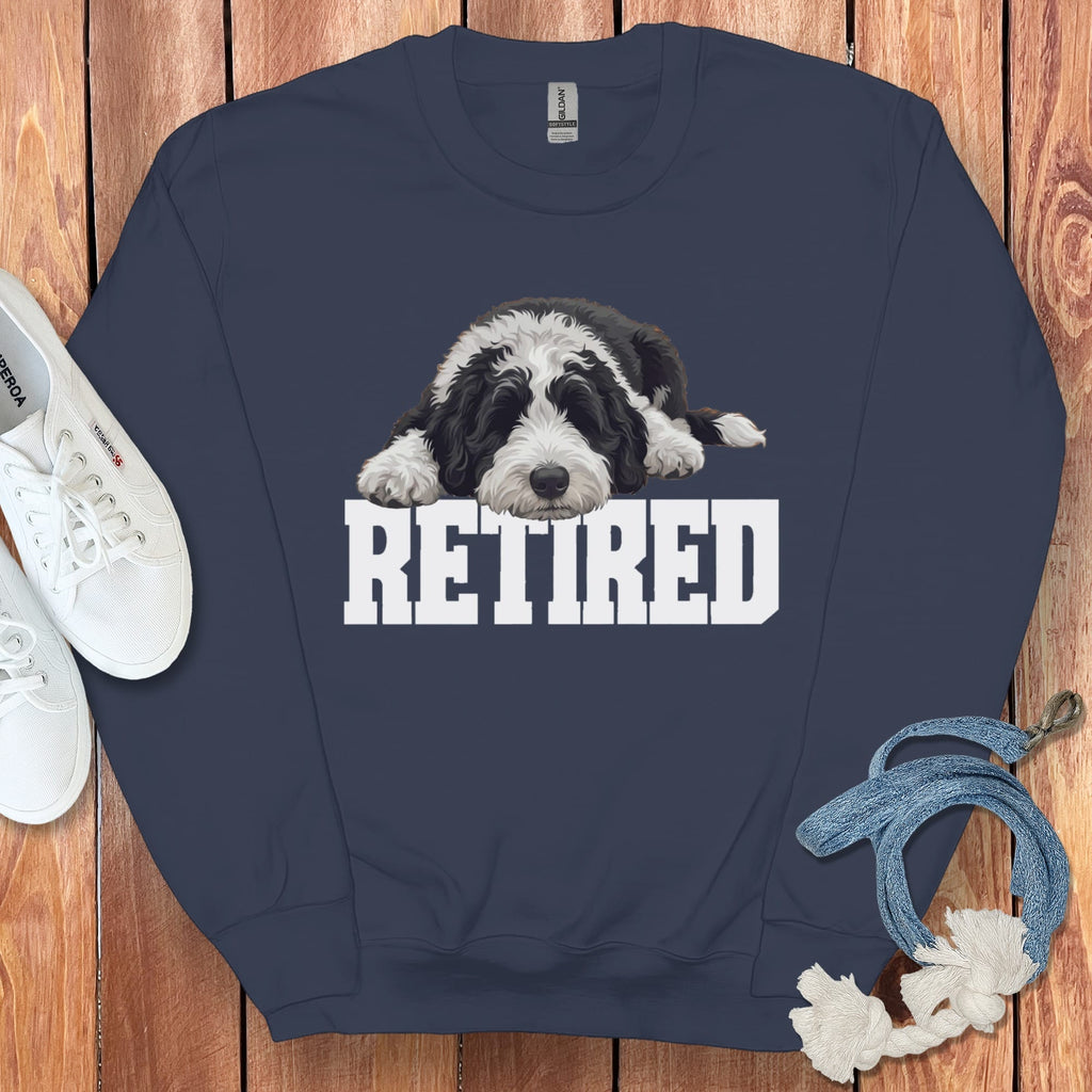 Retired Sleeping Sheepadoodle Sweatshirt in Navy / S by Puppy Jo