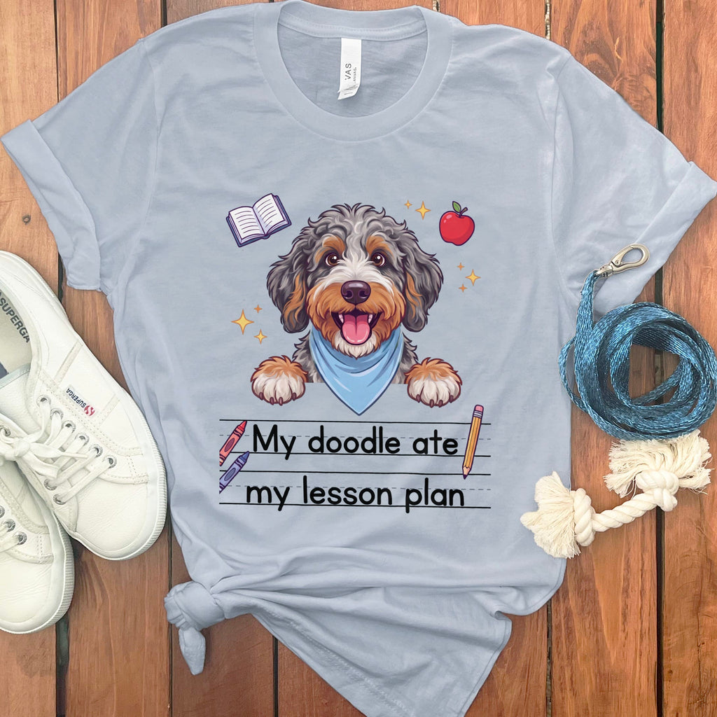 Aussiedoodle Ate Lesson T-Shirt in Light Blue / S by Puppy Jo