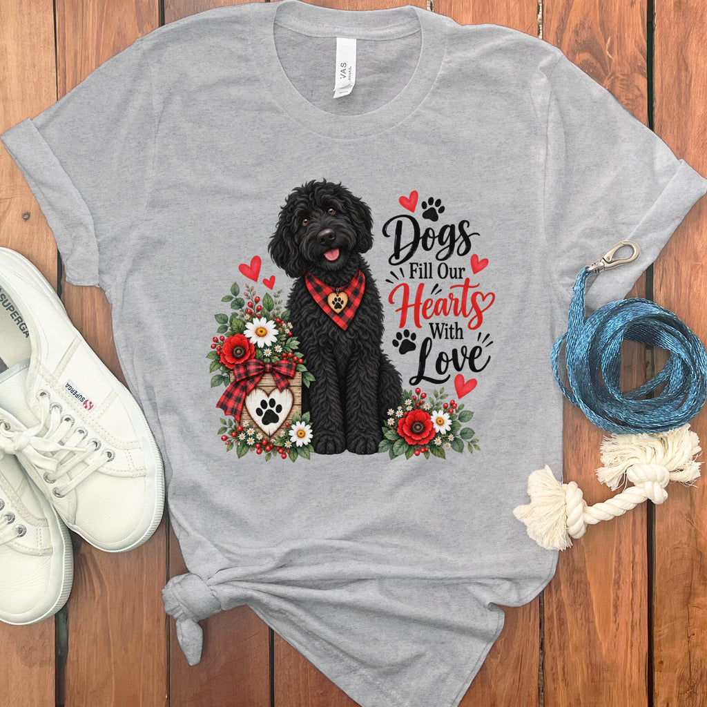 Black Goldendoodle Hearts Love T-Shirt