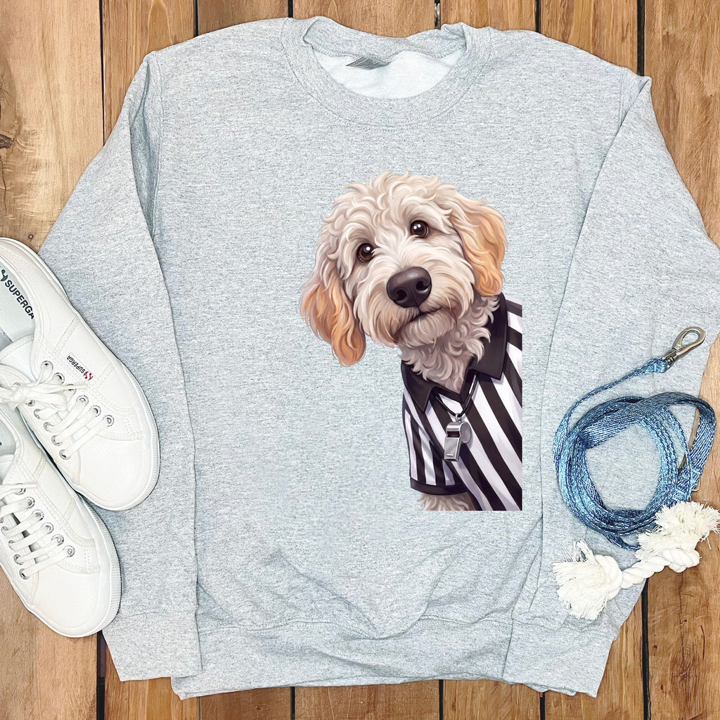 Maltipoo Football Referee Sweatshirt in Sport Grey / S by Puppy Jo