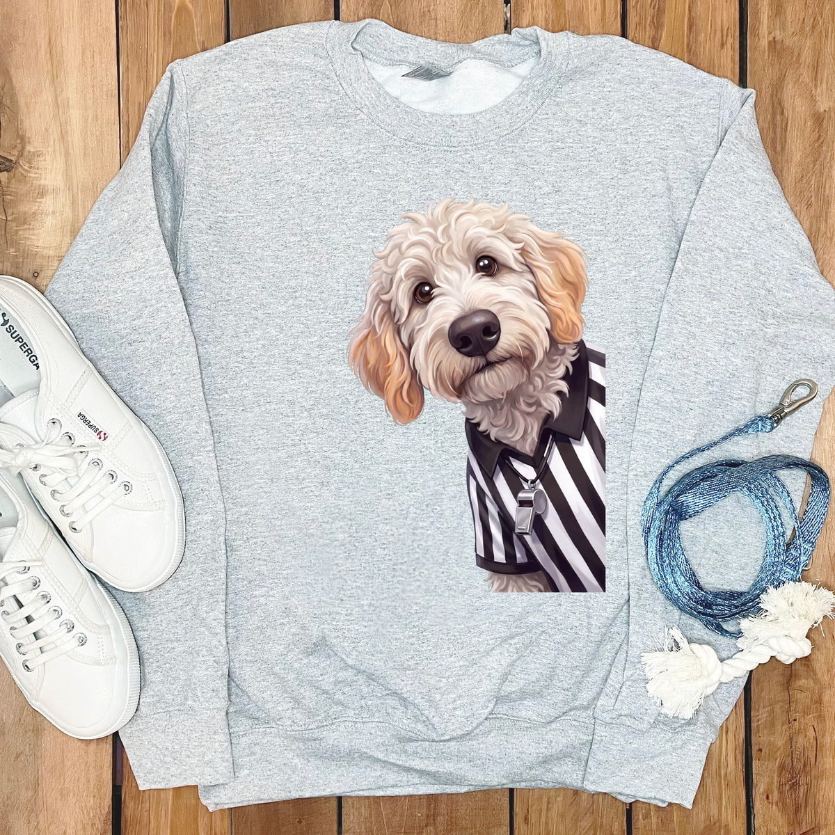 Maltipoo Football Referee Sweatshirt in Sport Grey / S by Puppy Jo