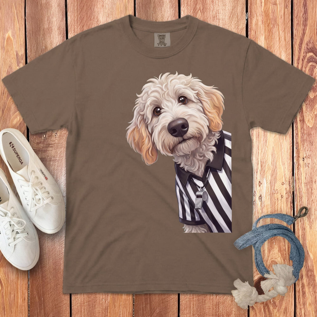 Maltipoo Football Referee Signature T-Shirt in Espresso / S by Puppy Jo