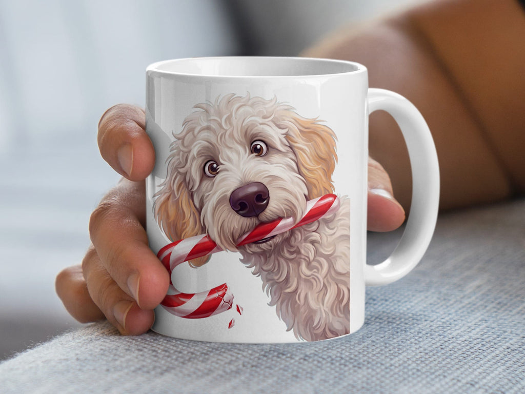 Maltipoo Candy Cane Thief Mug in by Puppy Jo