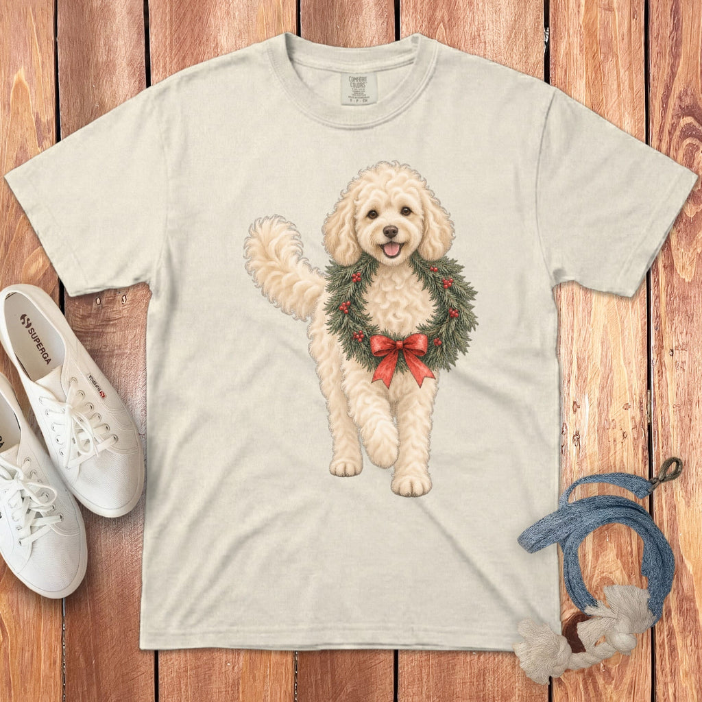 Maltipoo Wreath Signature T-Shirt in Ivory / S by Puppy Jo