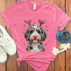 Adorable Dog with Heart Headband T-shirt