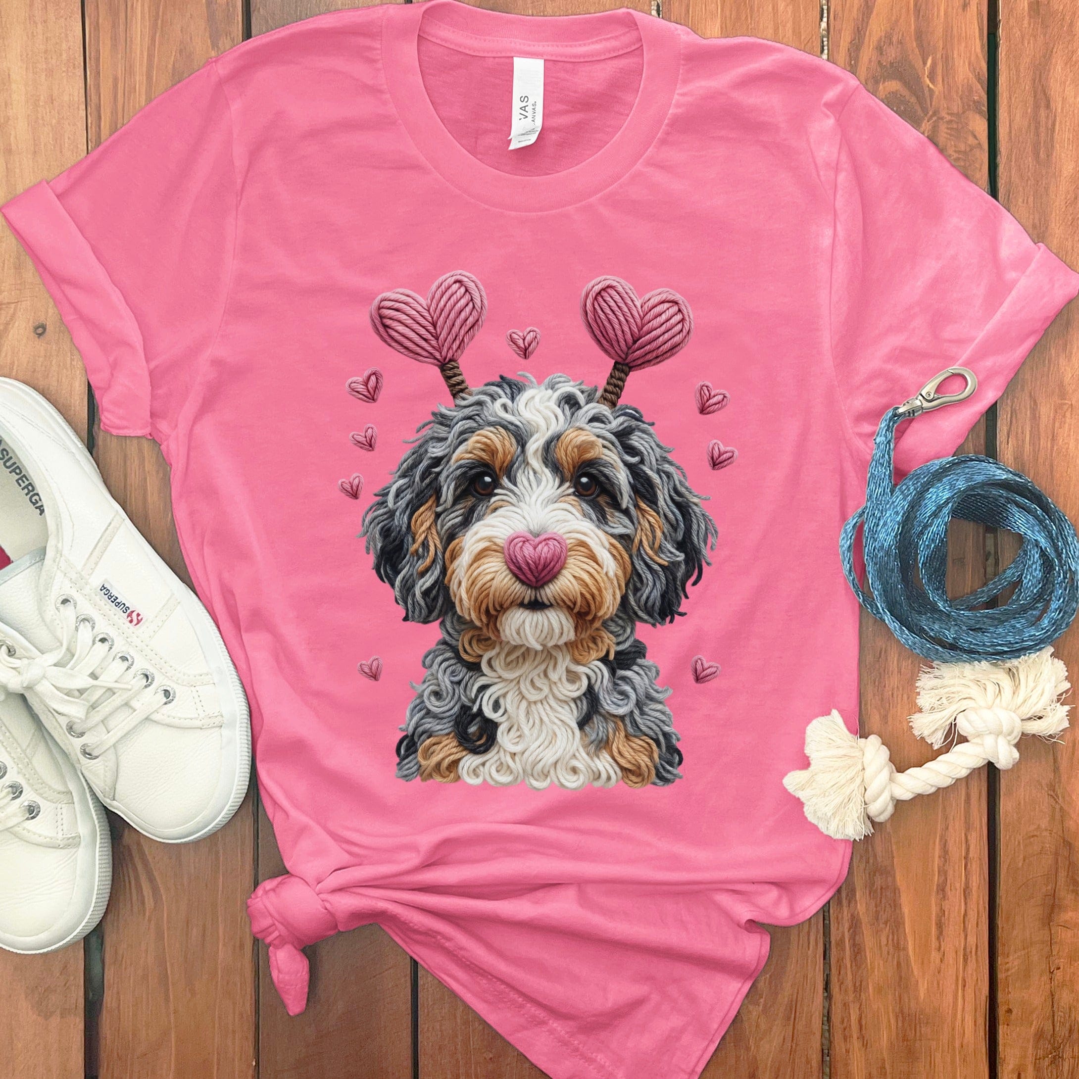 Adorable Dog with Heart Headband T-shirt