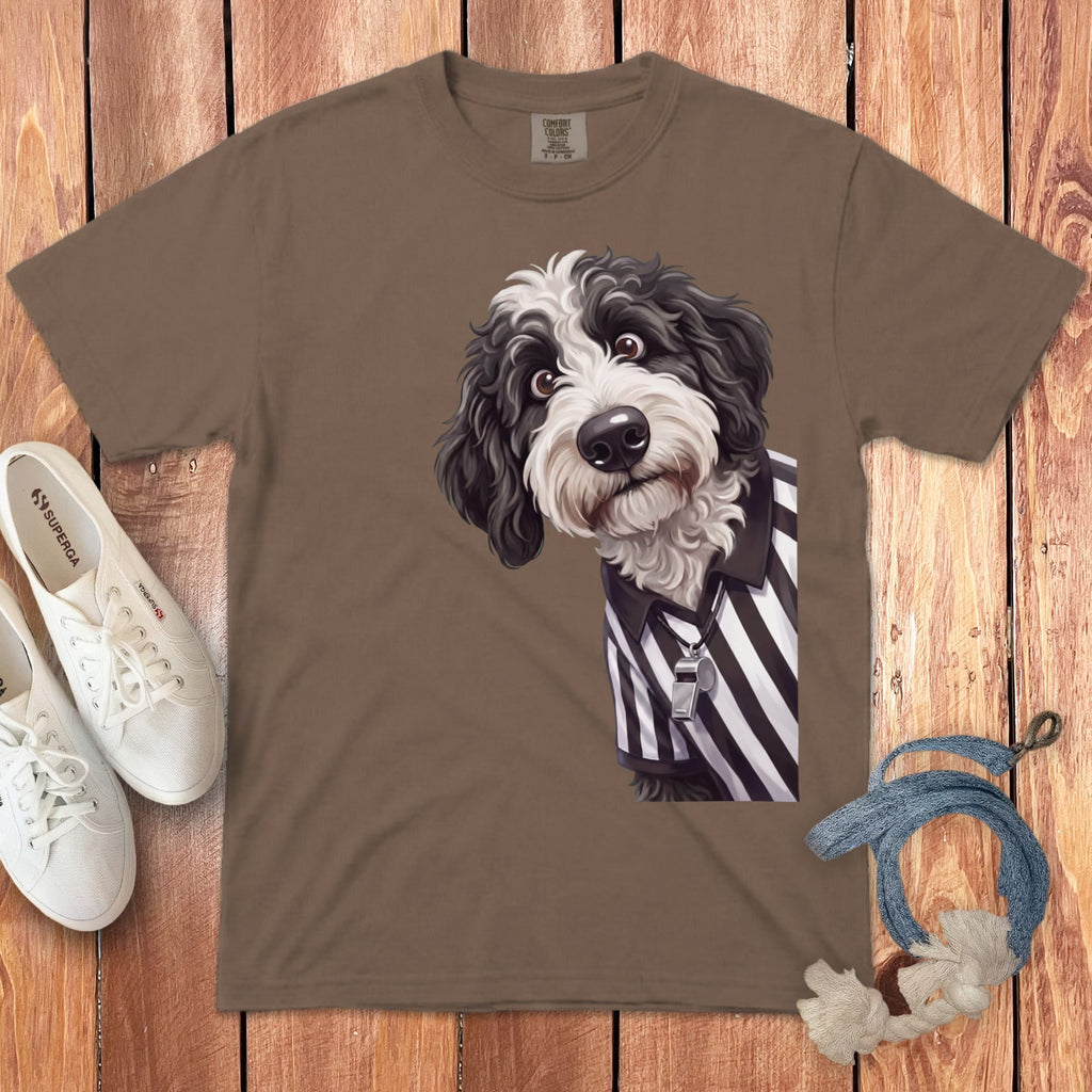 Sheepadoodle Football Referee Signature T-Shirt in Espresso / S by Puppy Jo