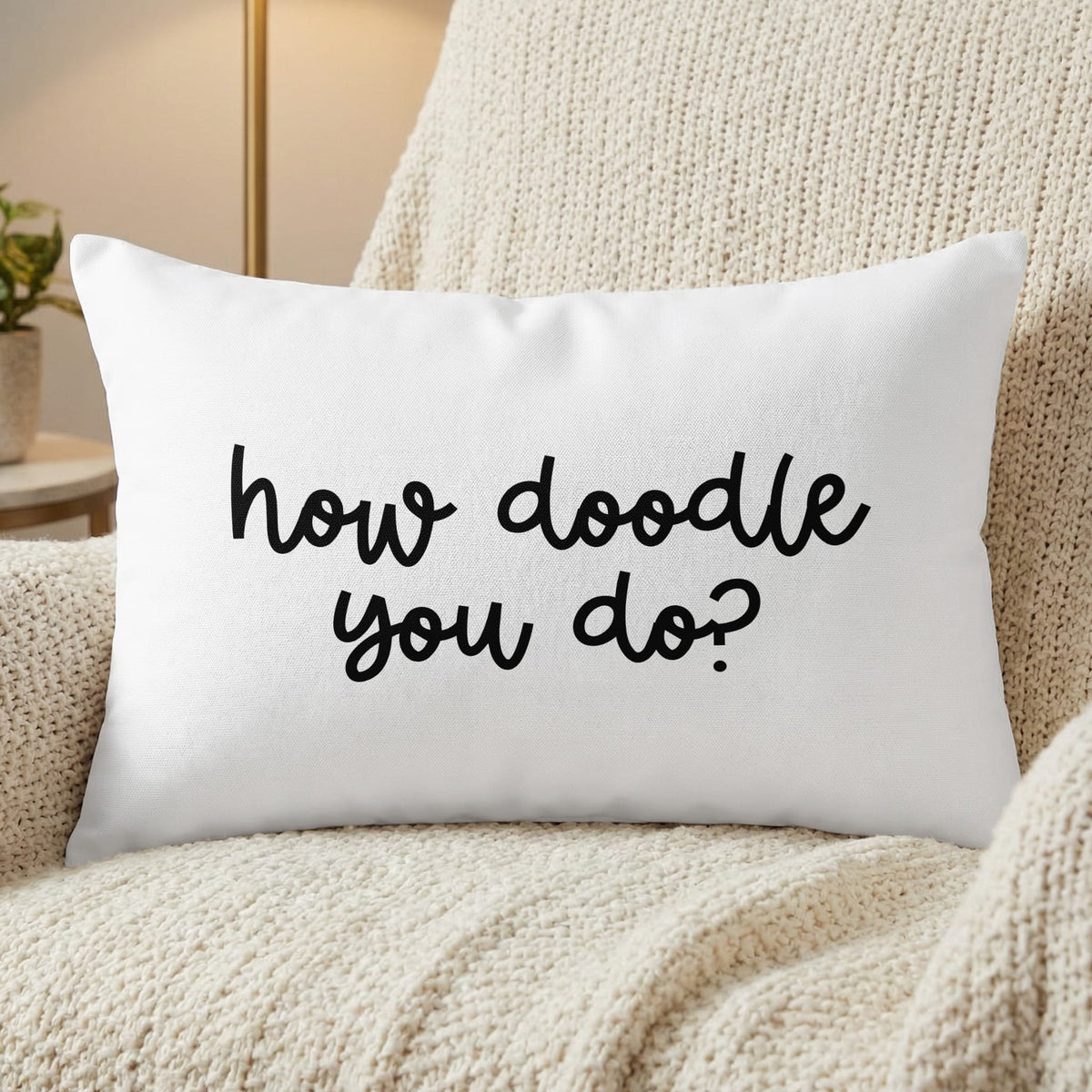 How Doodle You Do Lumbar Pillow in by Puppy Jo