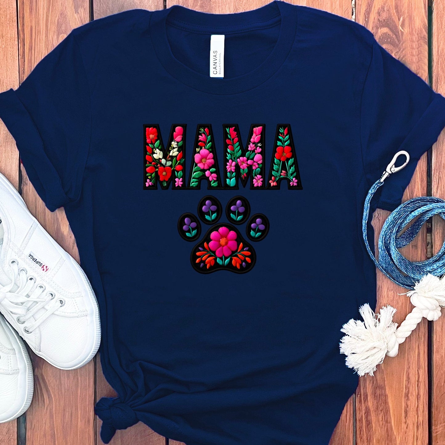 Vibrant Mama Floral Paw Shirt Delightful T-shirt Product