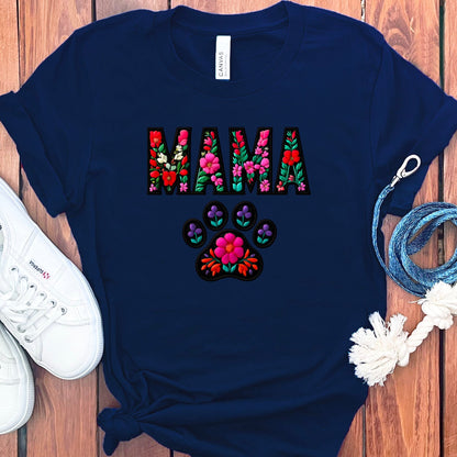 Vibrant Mama Floral Paw Shirt Delightful T-shirt Product