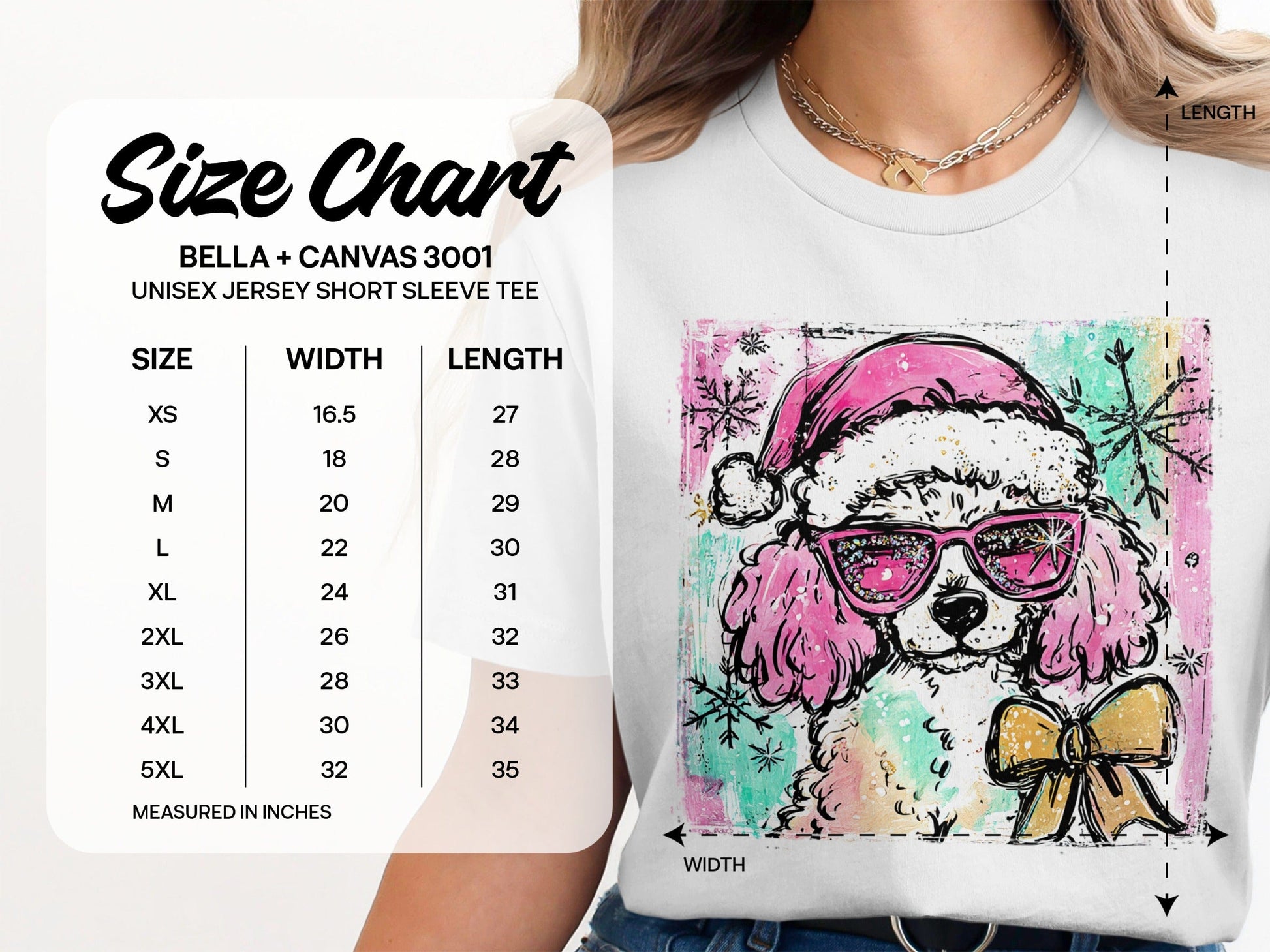 Colorful Santa Dog Graphic Unisex Short Sleeve Tee product type