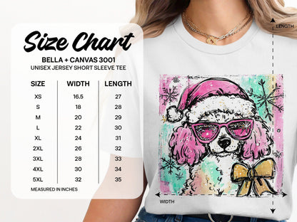 Colorful Santa Dog Graphic Unisex Short Sleeve Tee product type