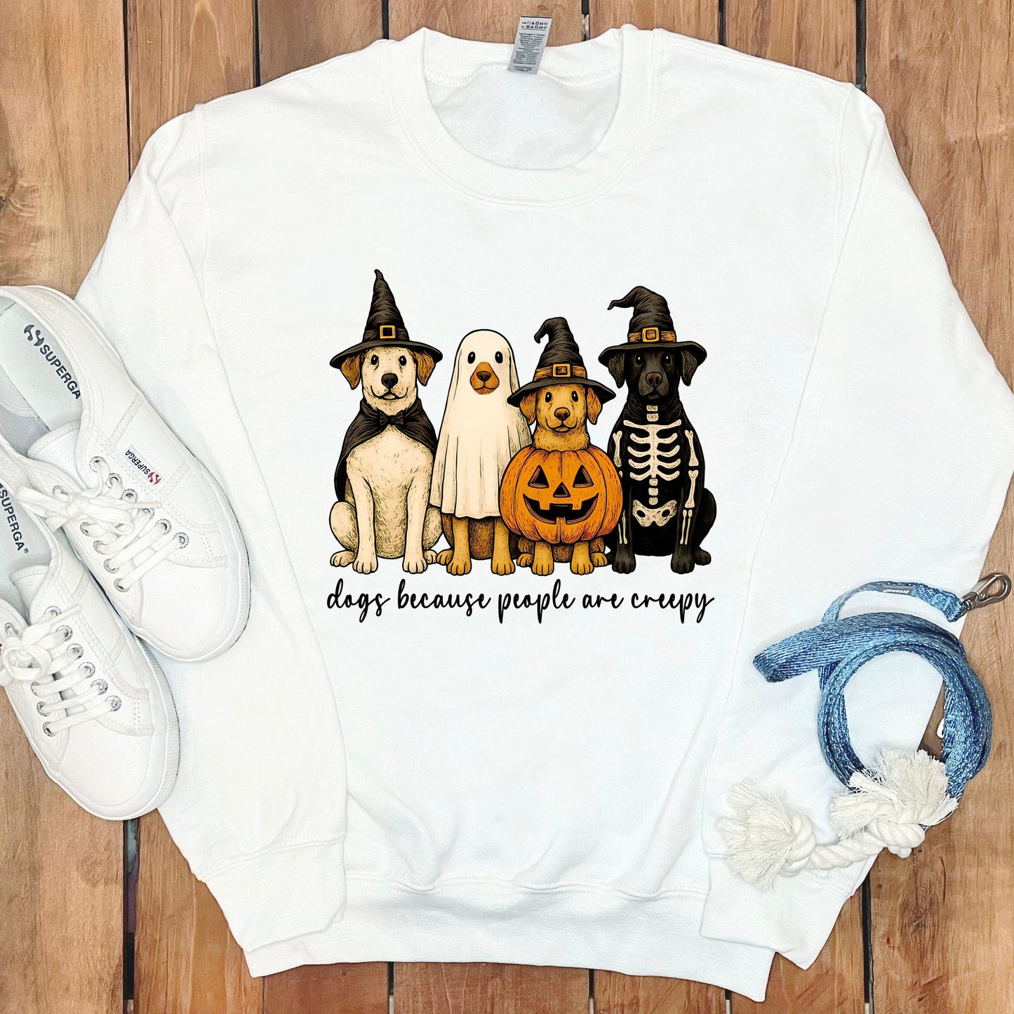Dogs Because People Are Creepy Halloween Sweatshirt product type