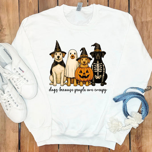 Dogs Because People Are Creepy Halloween Sweatshirt product type