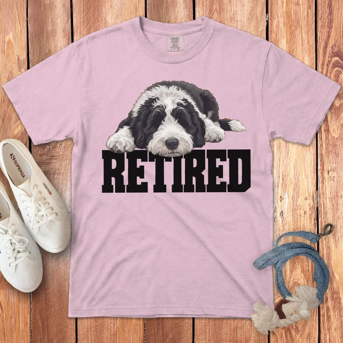 Retired Sleeping Sheepadoodle Signature T-Shirt in Blossom / S by Puppy Jo