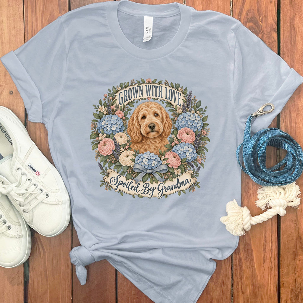 Doodle Grandma Spoiled T-Shirt in Light Blue / S by Puppy Jo
